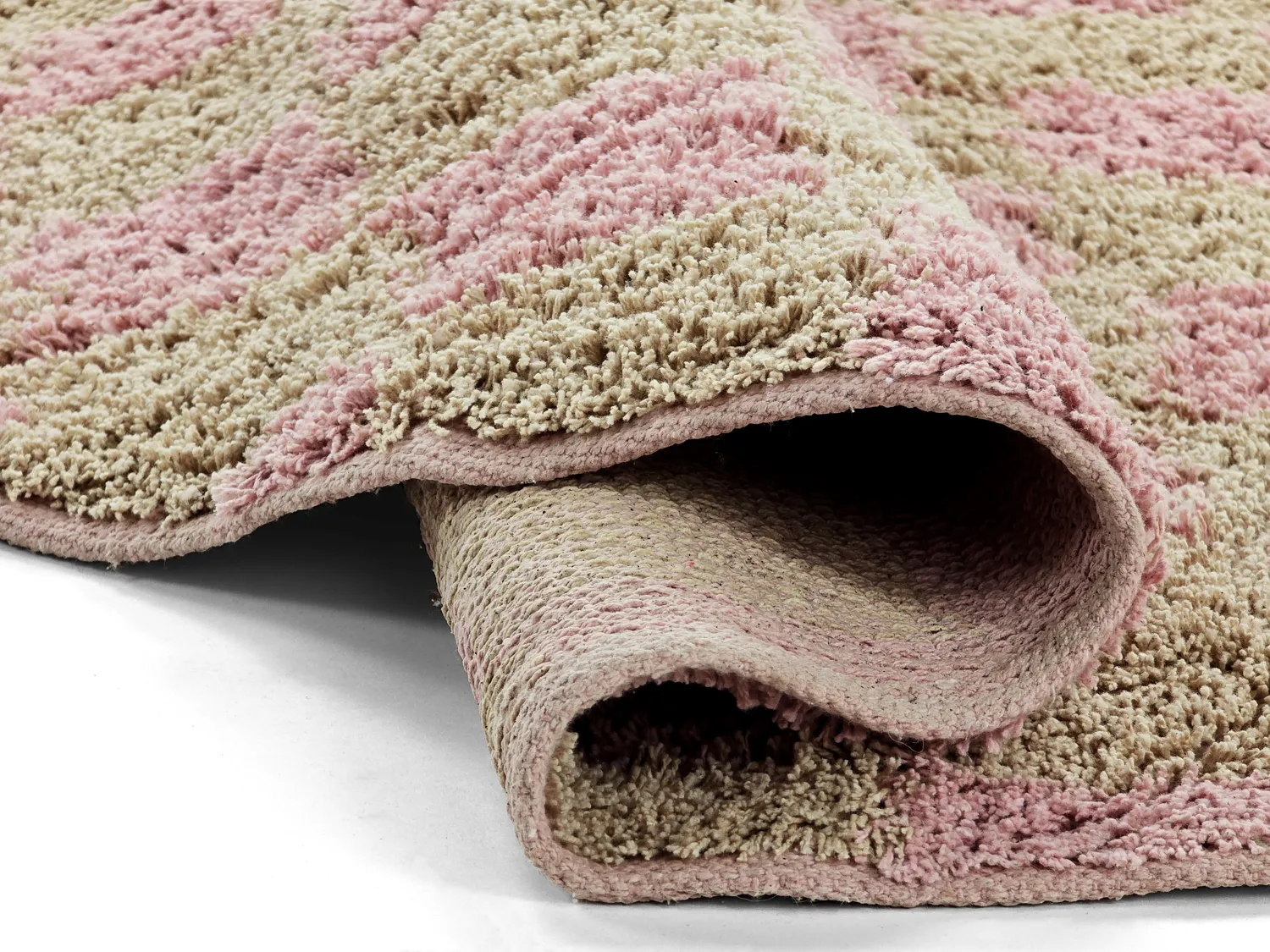 Runde Teppiche - Elsey Natural Cotton Shaggy (rosa/orange)