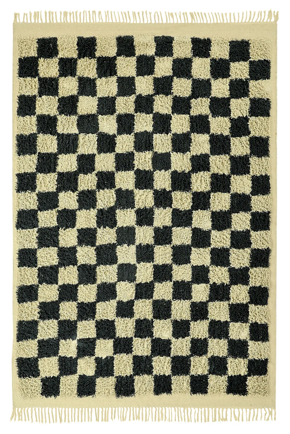 Hochflorteppiche - Elsey Natural Cotton Shaggy (schwarz/beige)