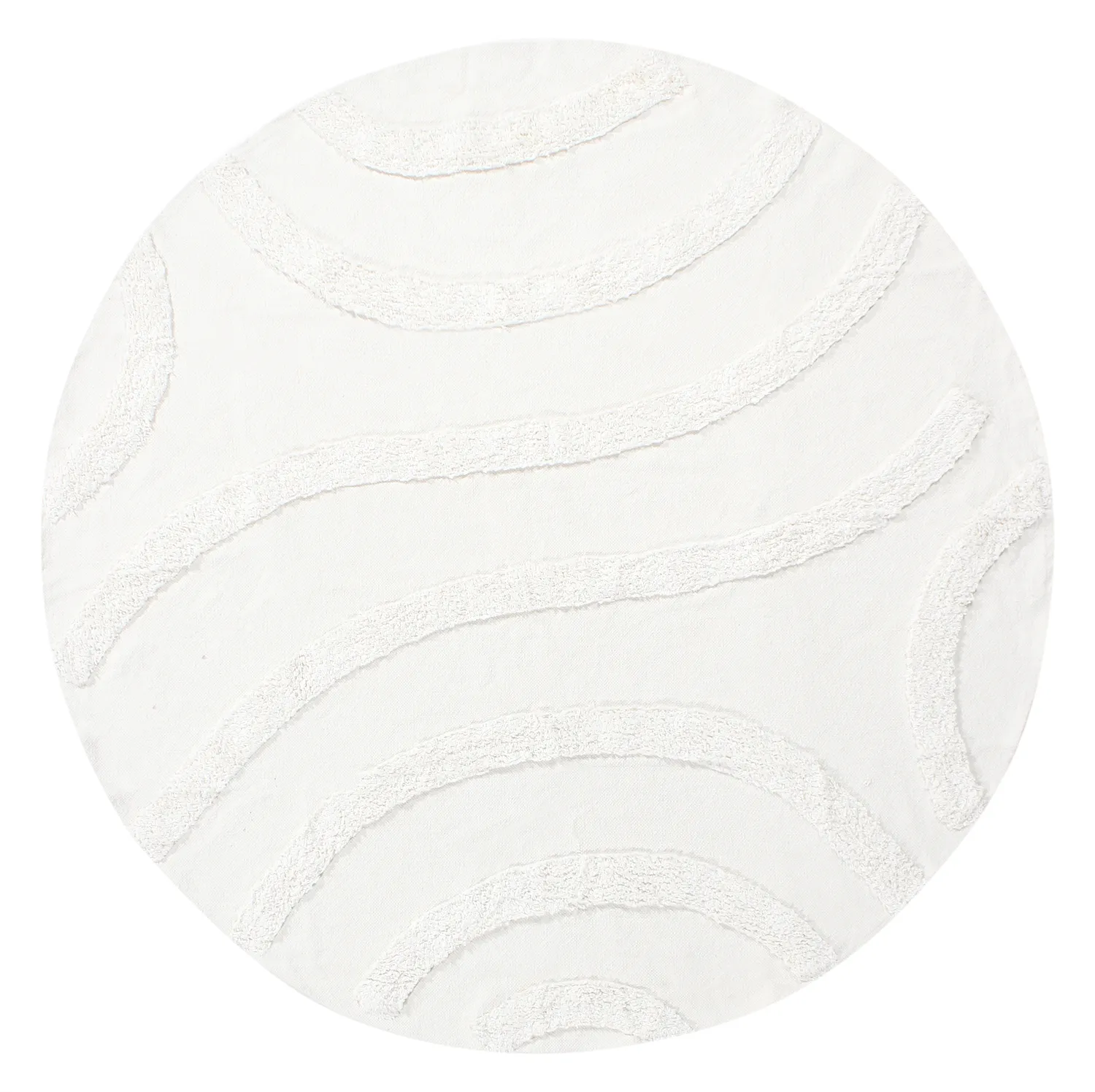 Runde Teppiche - Emilia Natural Cotton Shaggy (offwhite)