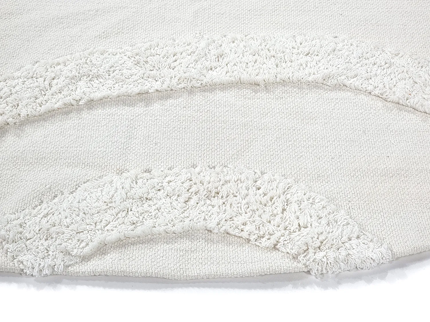 Runde Teppiche - Emilia Natural Cotton Shaggy (offwhite)