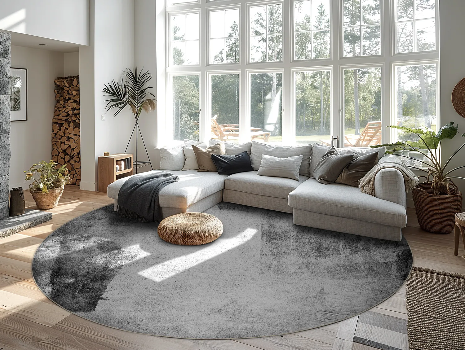 Rund Teppich - Esperia (grau)