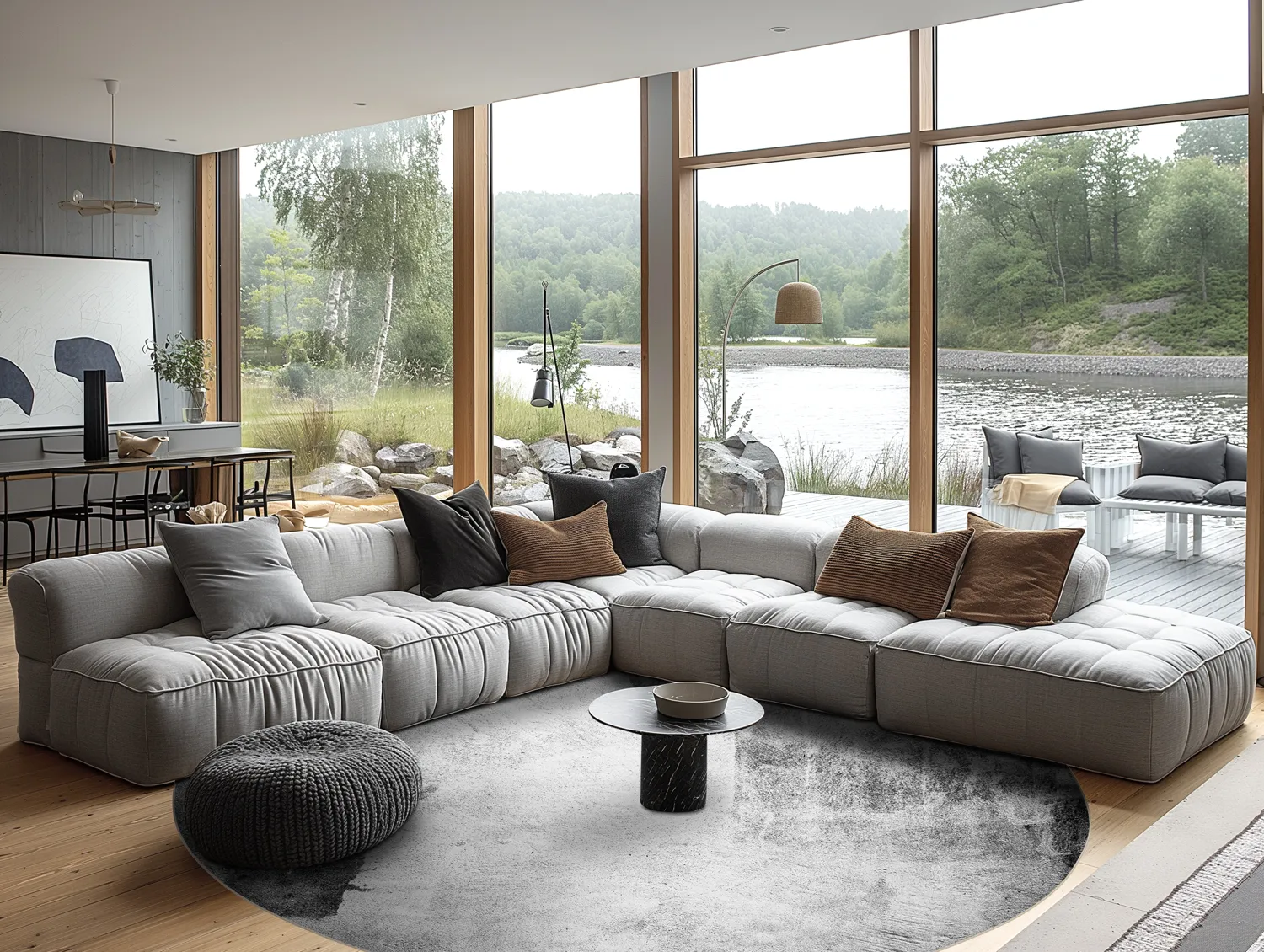 Rund Teppich - Esperia (grau)