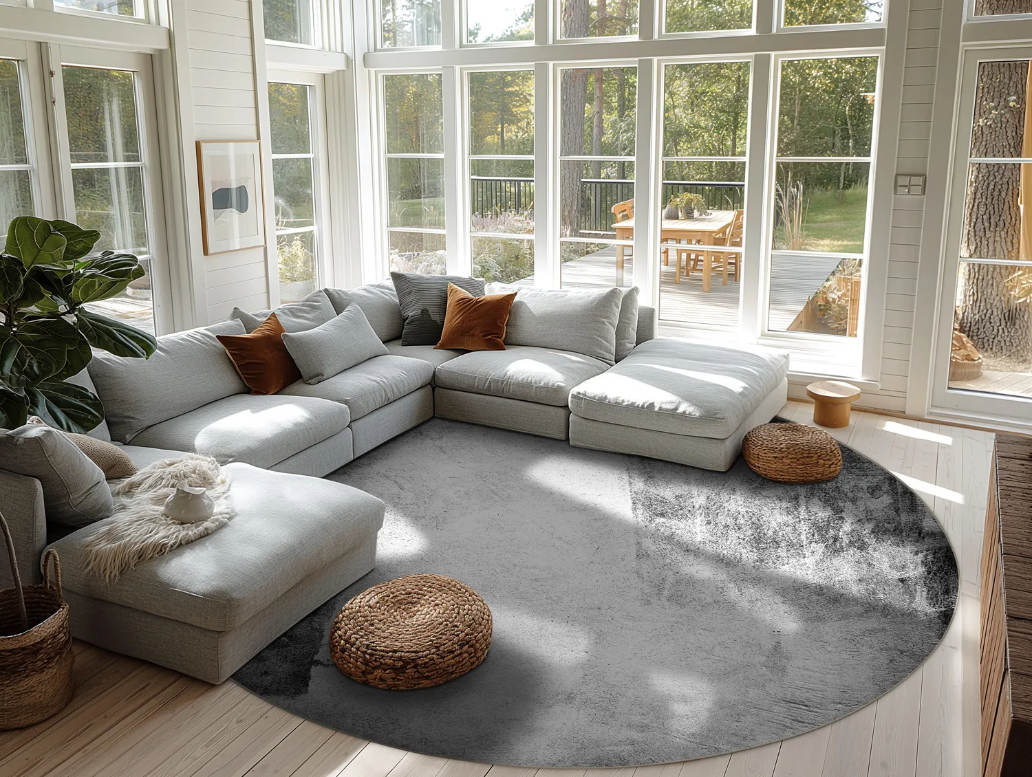 Rund Teppich - Esperia (grau)