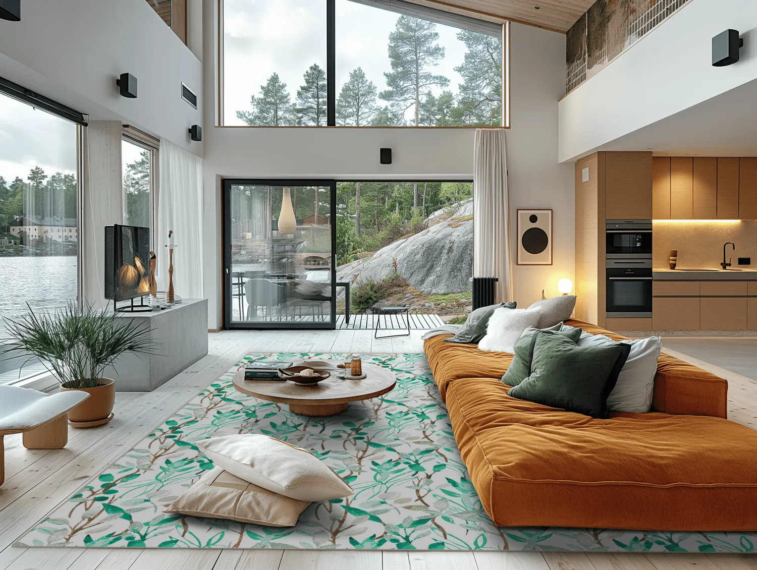 Wilton-Teppich - Evelina (grün/mehrfarbig)