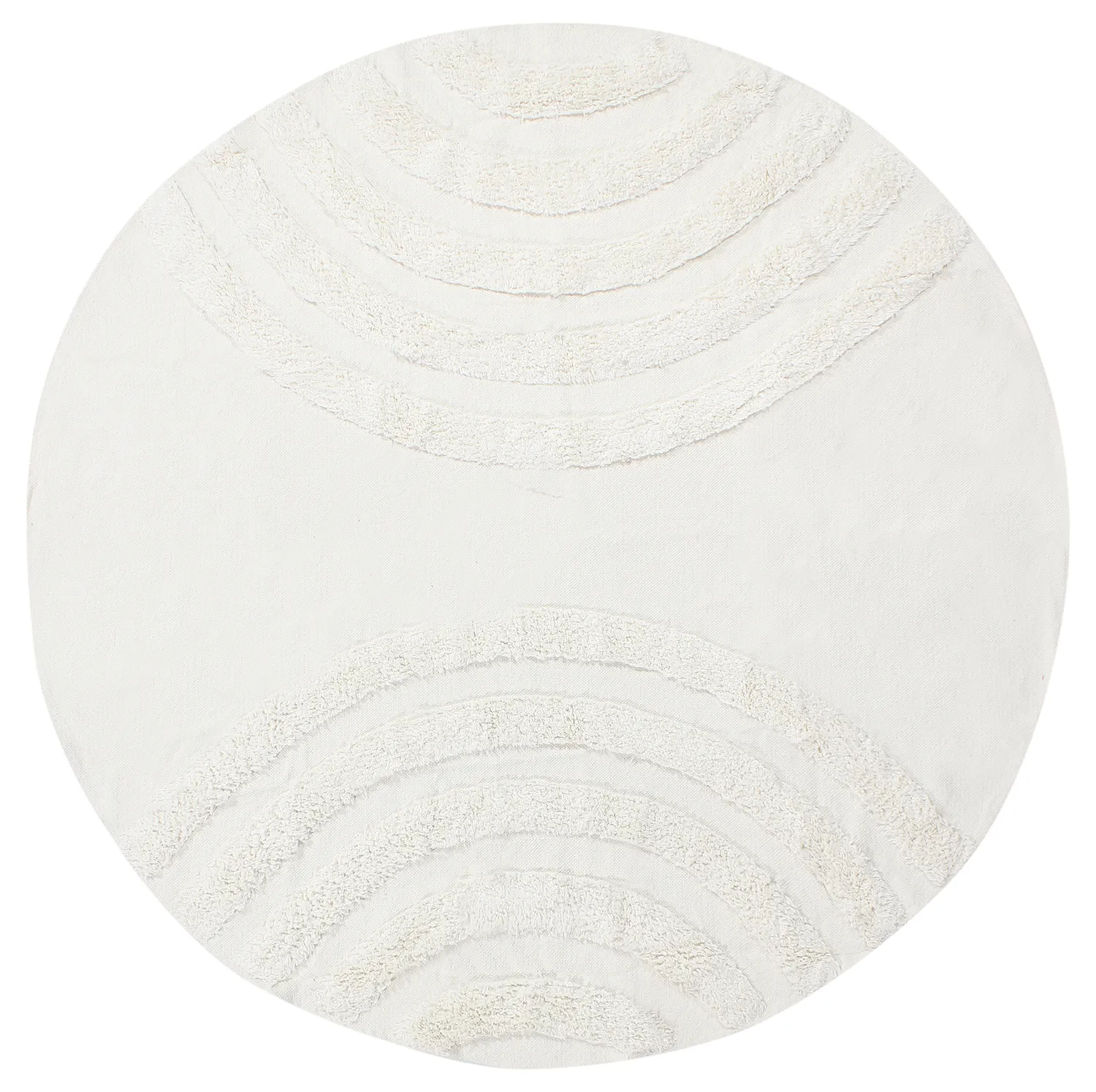 Runde Teppiche - Everly Natural Cotton Shaggy (offwhite)