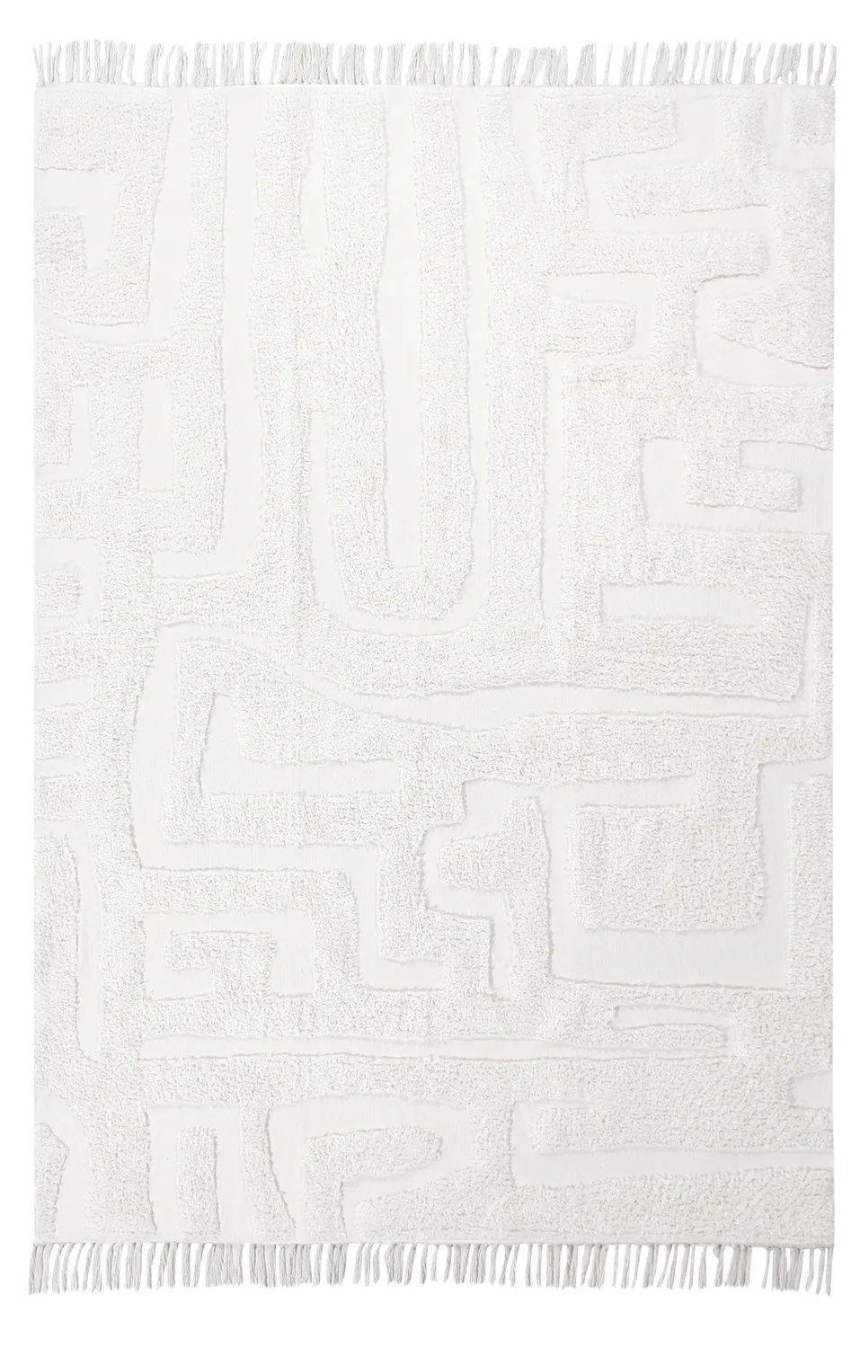 Tapis à poils longs - Fallon Natural Cotton Shaggy (blanc cassé)