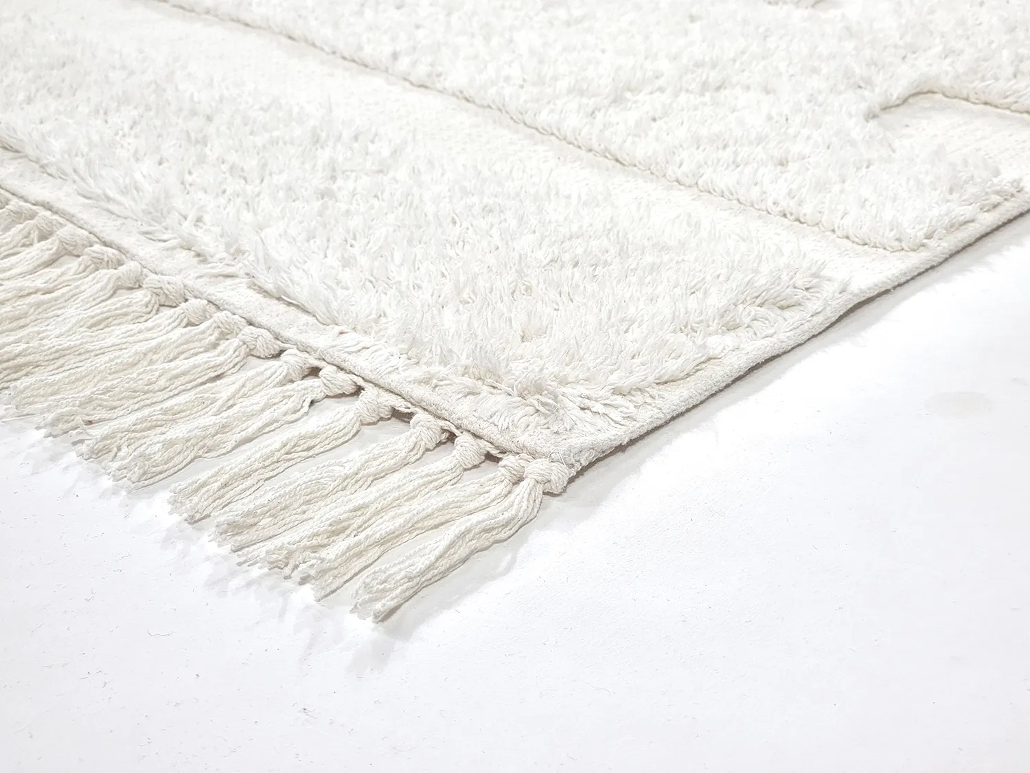 Tapis à poils longs - Fallon Natural Cotton Shaggy (blanc cassé)