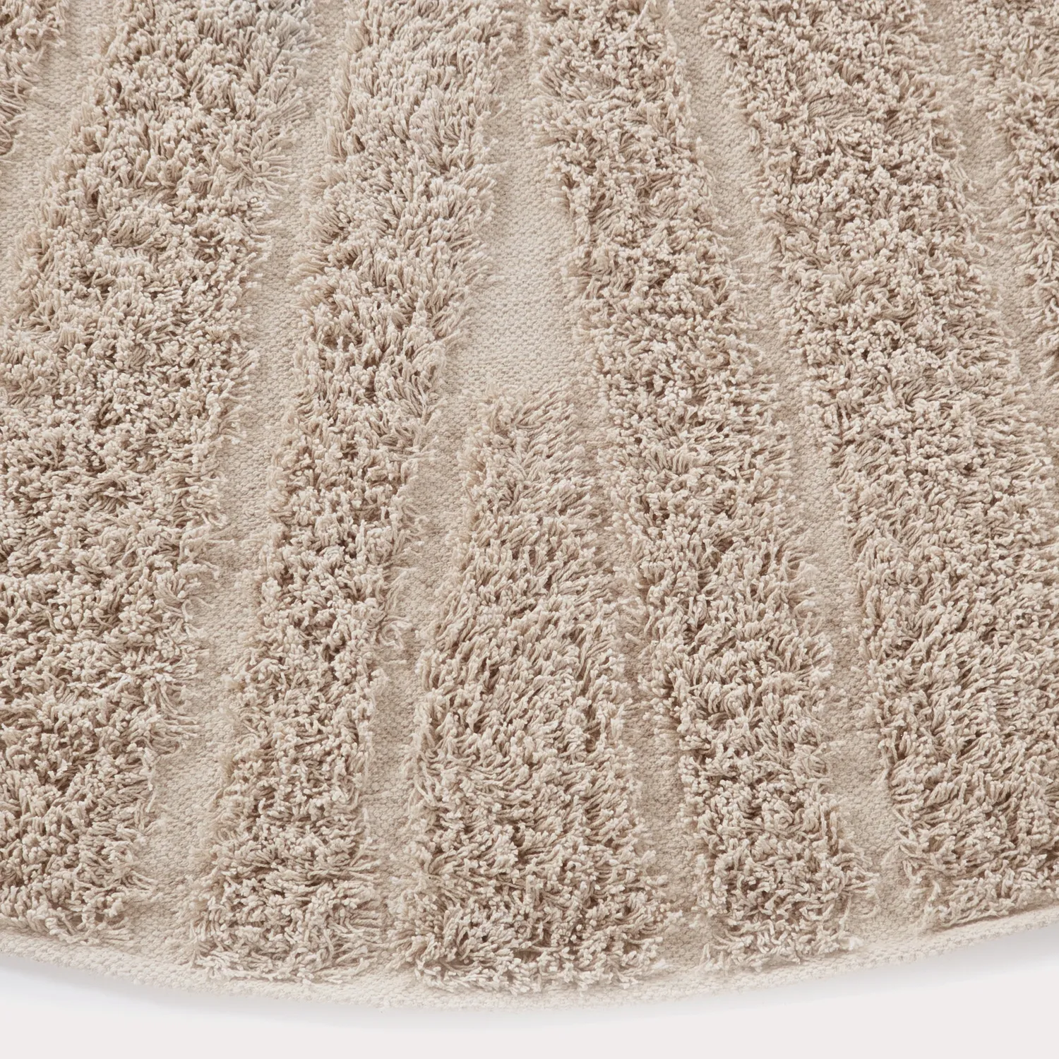 Runde Teppiche - Farley Natural Cotton Shaggy (beige)