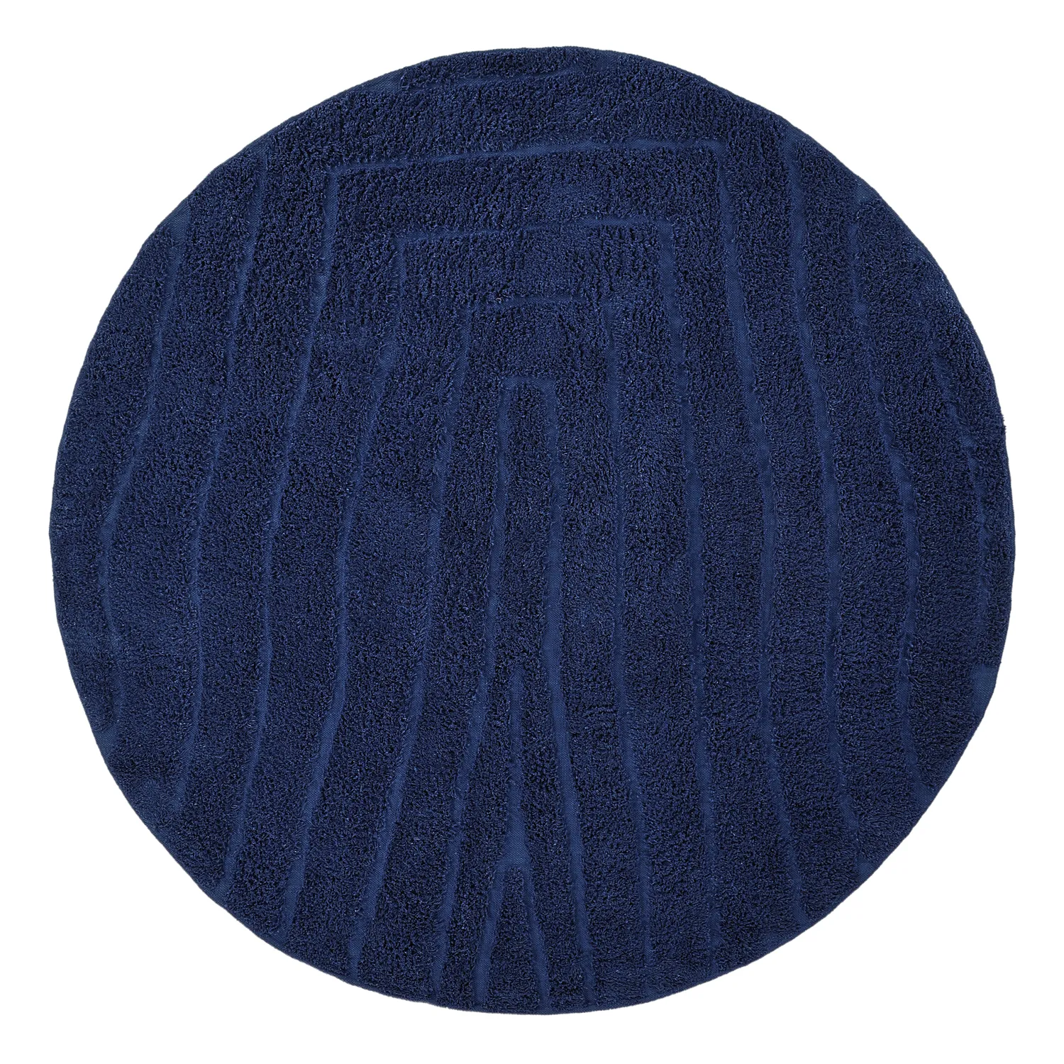 Runde Teppiche - Farley Natural Cotton Shaggy (blau)