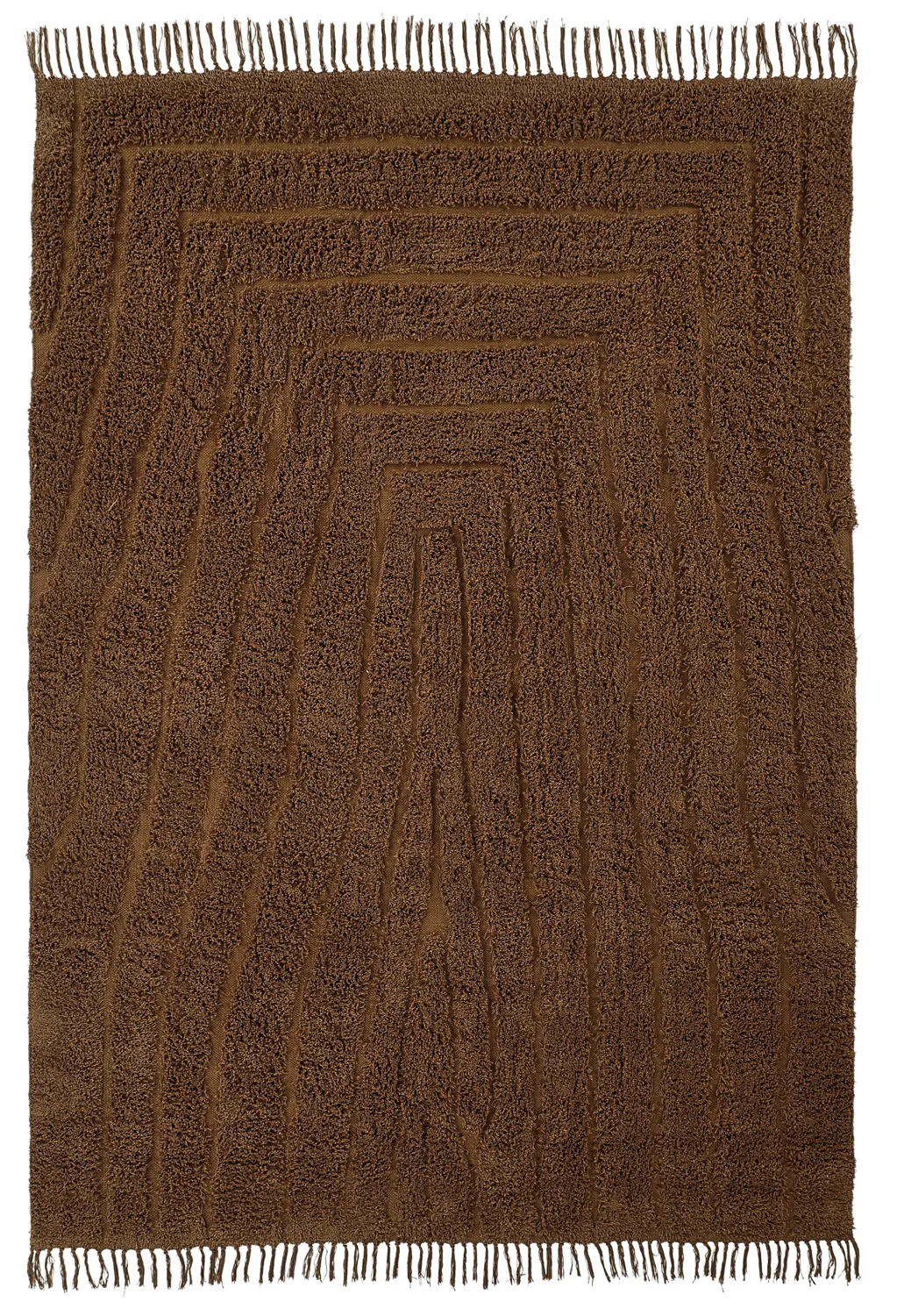 Hochflorteppiche - Farley Natural Cotton Shaggy (braun)