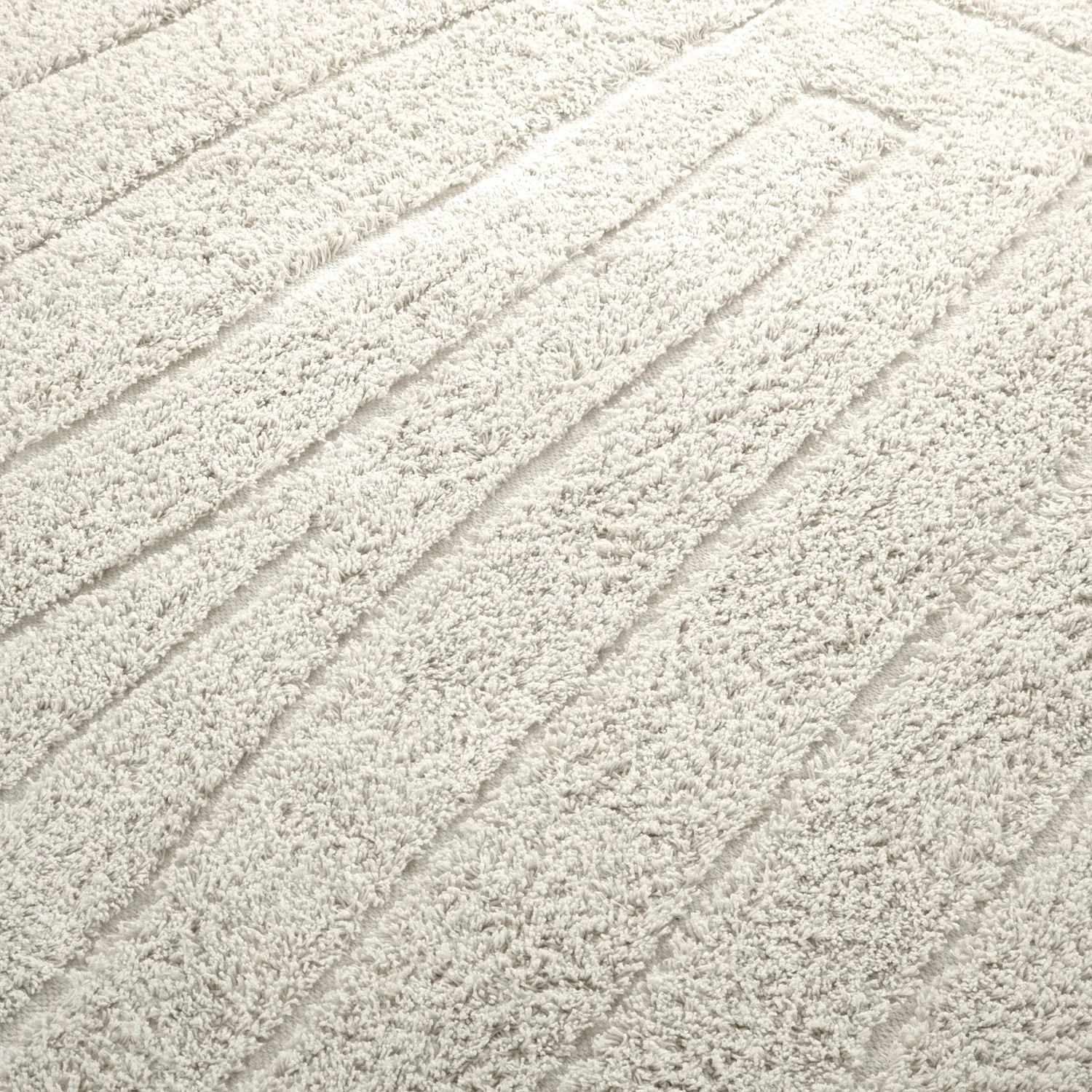 Runde Teppiche - Farley Natural Cotton Shaggy (cremefarben)