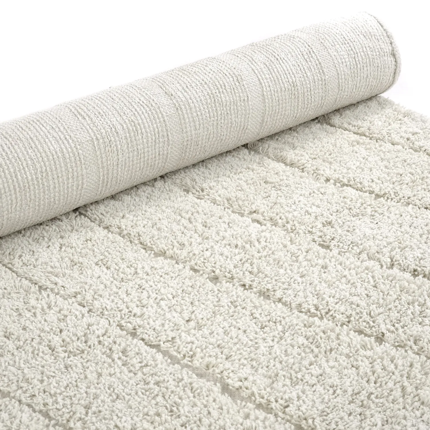 Runde Teppiche - Farley Natural Cotton Shaggy (cremefarben)
