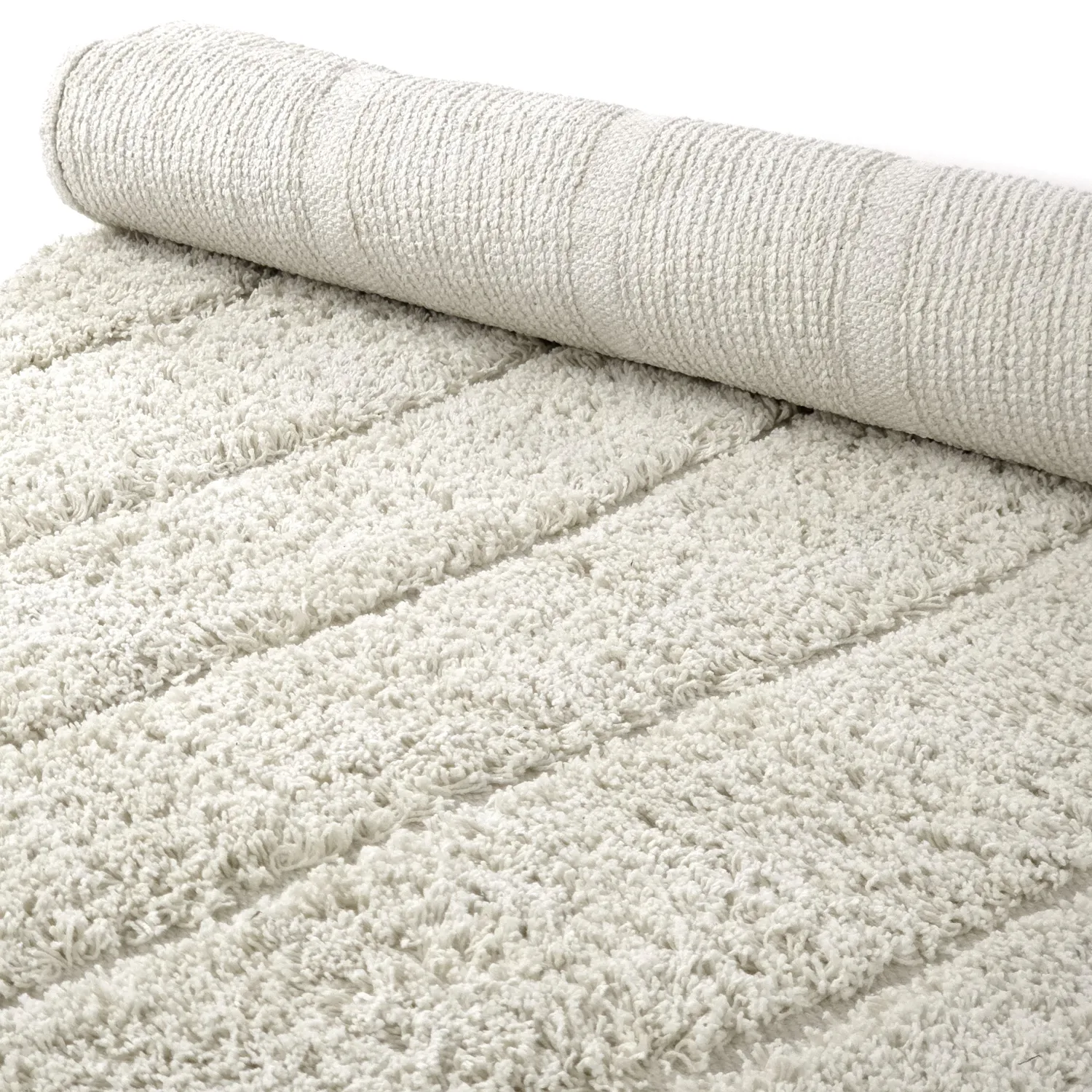 Runde Teppiche - Farley Natural Cotton Shaggy (cremefarben)