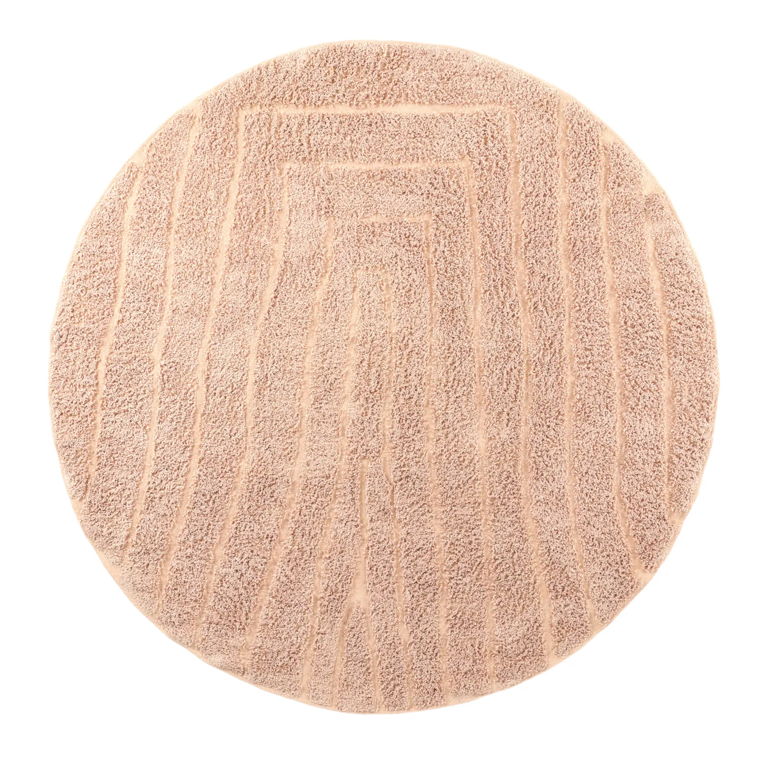 Tapis rond - Farley Natural Cotton Shaggy (roza)