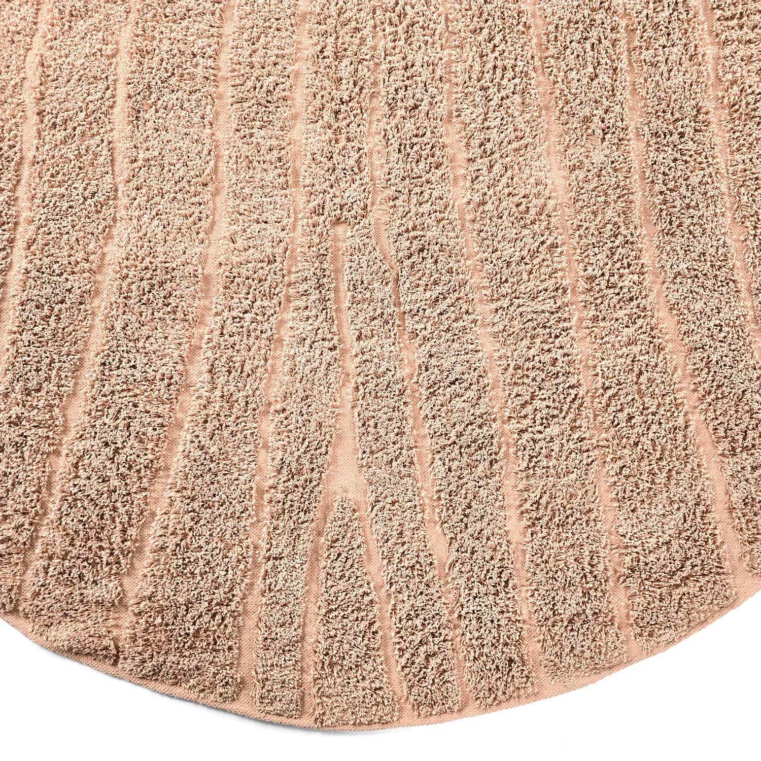 Tapis rond - Farley Natural Cotton Shaggy (roza)