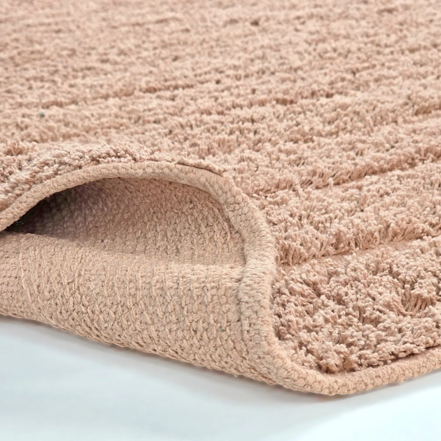 Tapis rond - Farley Natural Cotton Shaggy (roza)