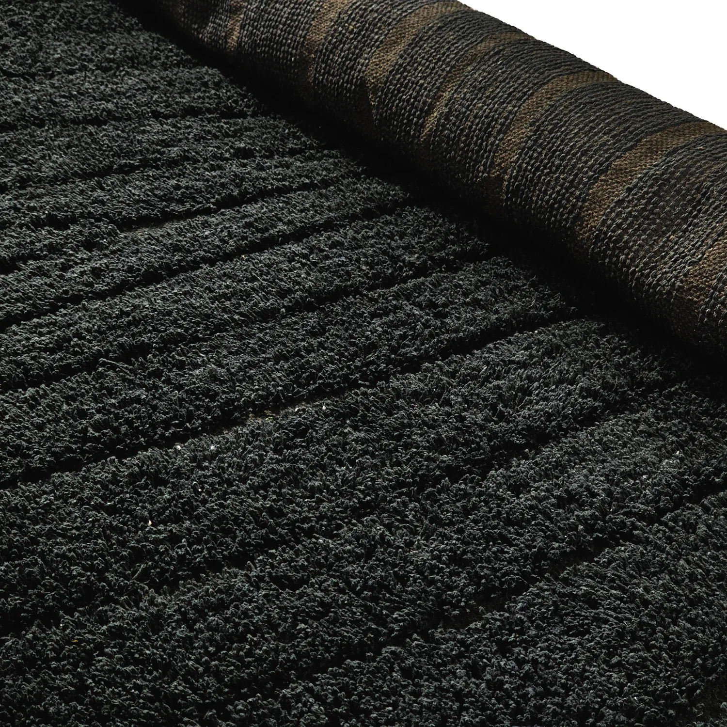 Hochflorteppiche - Farley Natural Cotton Shaggy (schwarz)