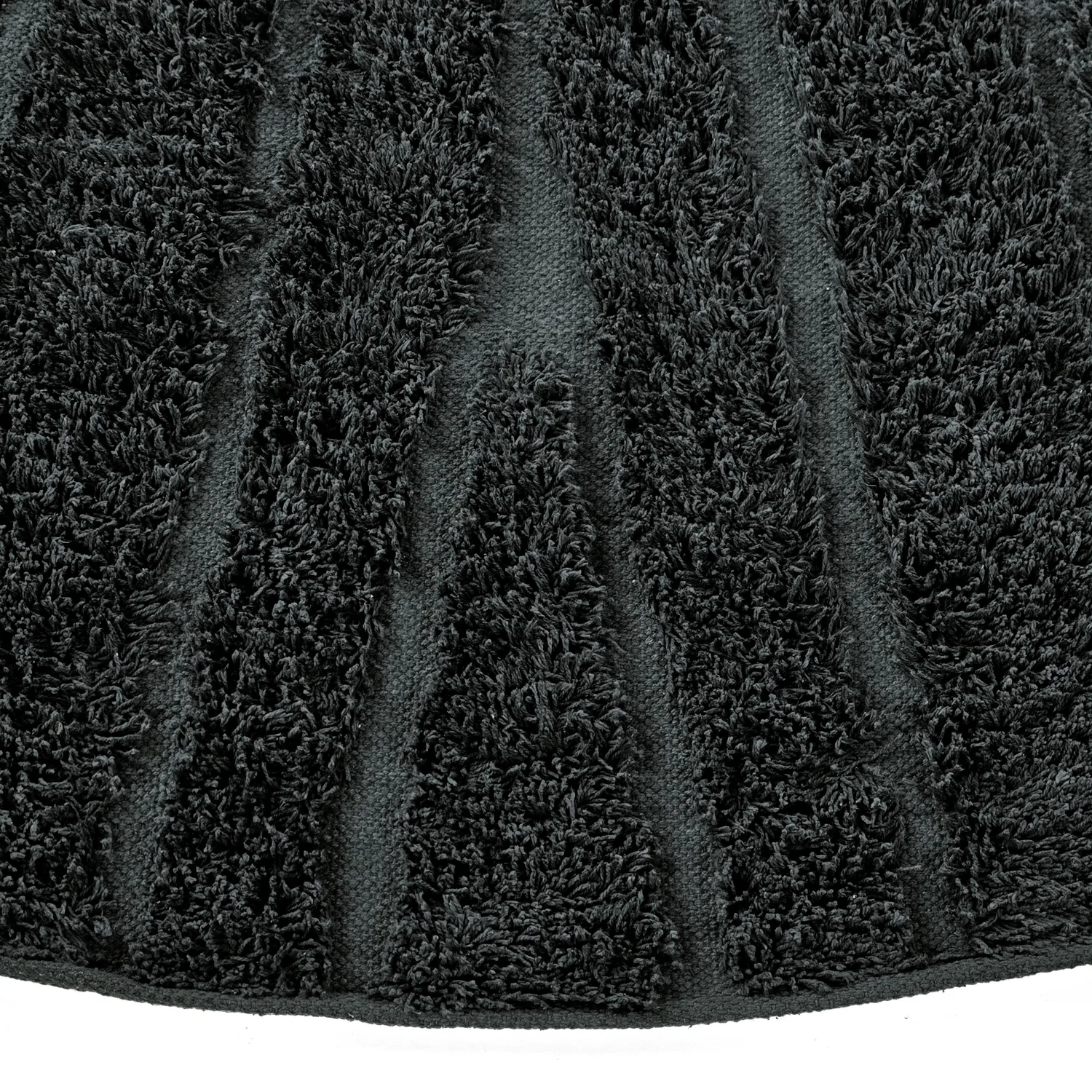 Runde Teppiche - Farley Natural Cotton Shaggy (schwarz)