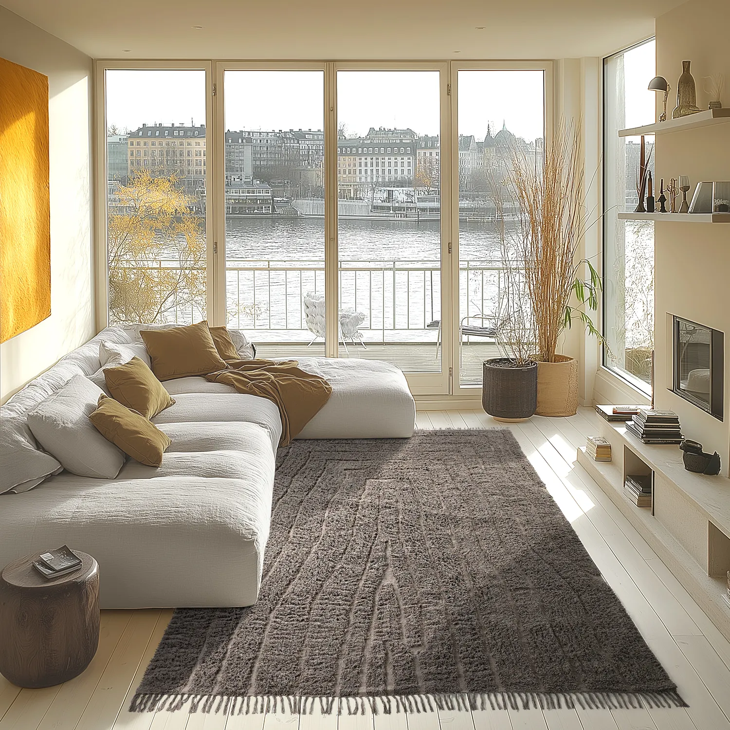 Tapis à poils longs - Farley Natural Cotton Shaggy (taupe)