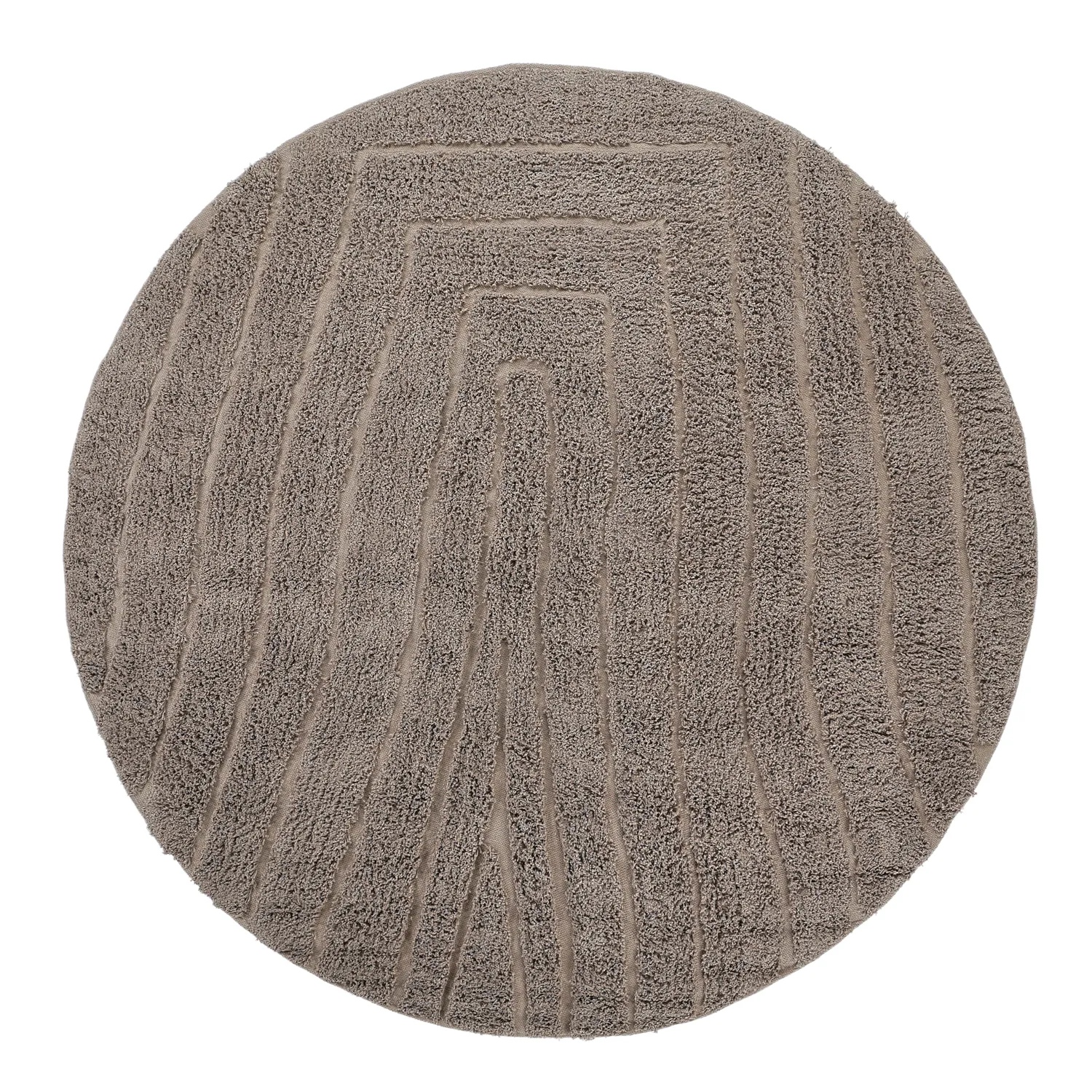 Runde Teppiche - Farley Natural Cotton Shaggy (taupe)