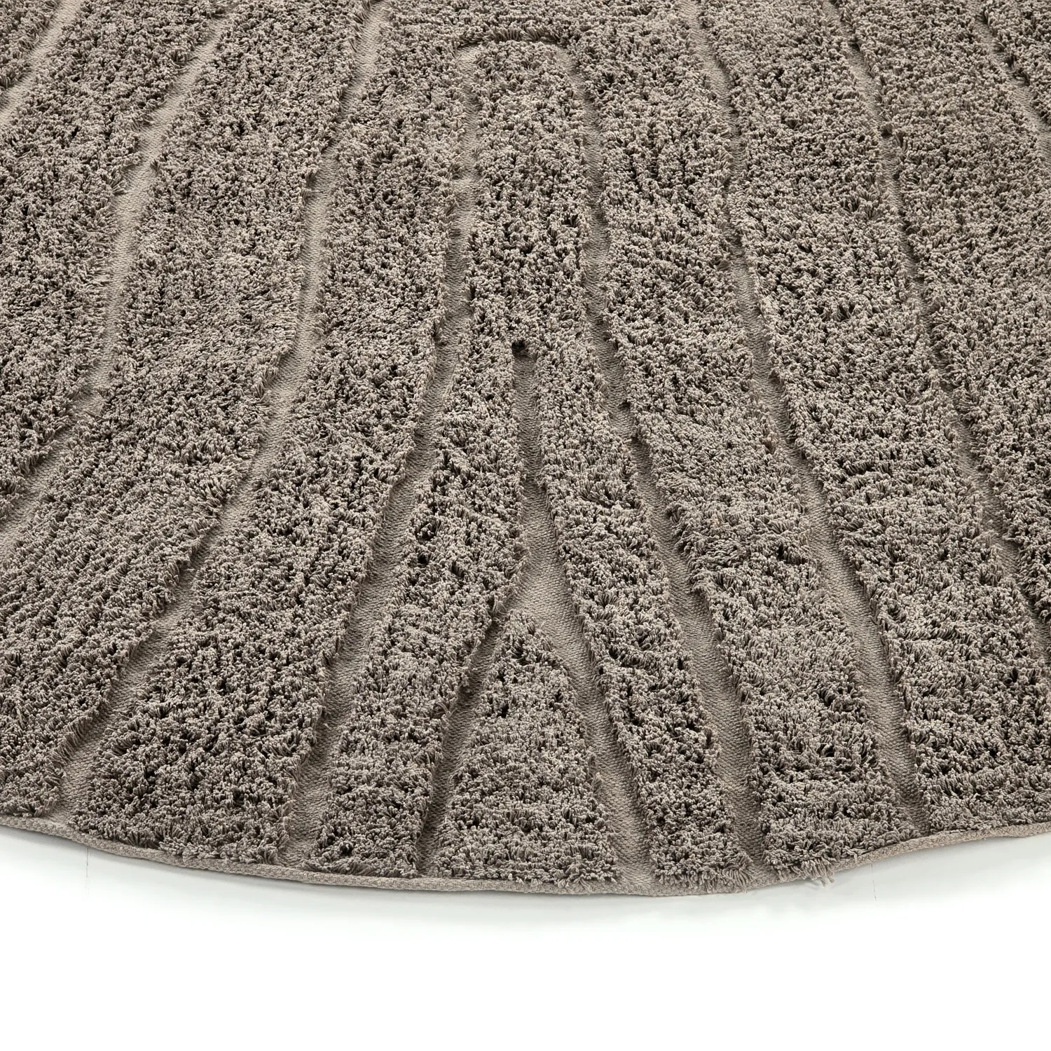 Runde Teppiche - Farley Natural Cotton Shaggy (taupe)