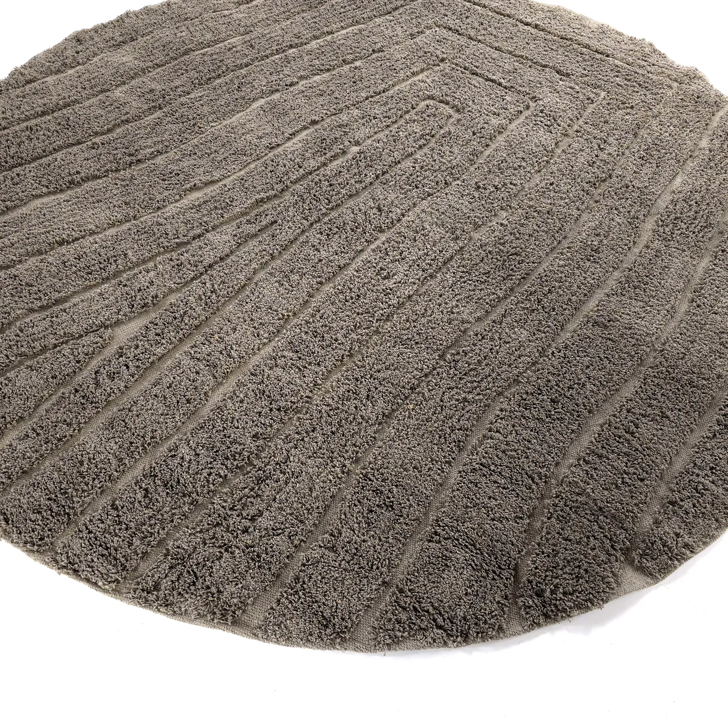 Runde Teppiche - Farley Natural Cotton Shaggy (taupe)