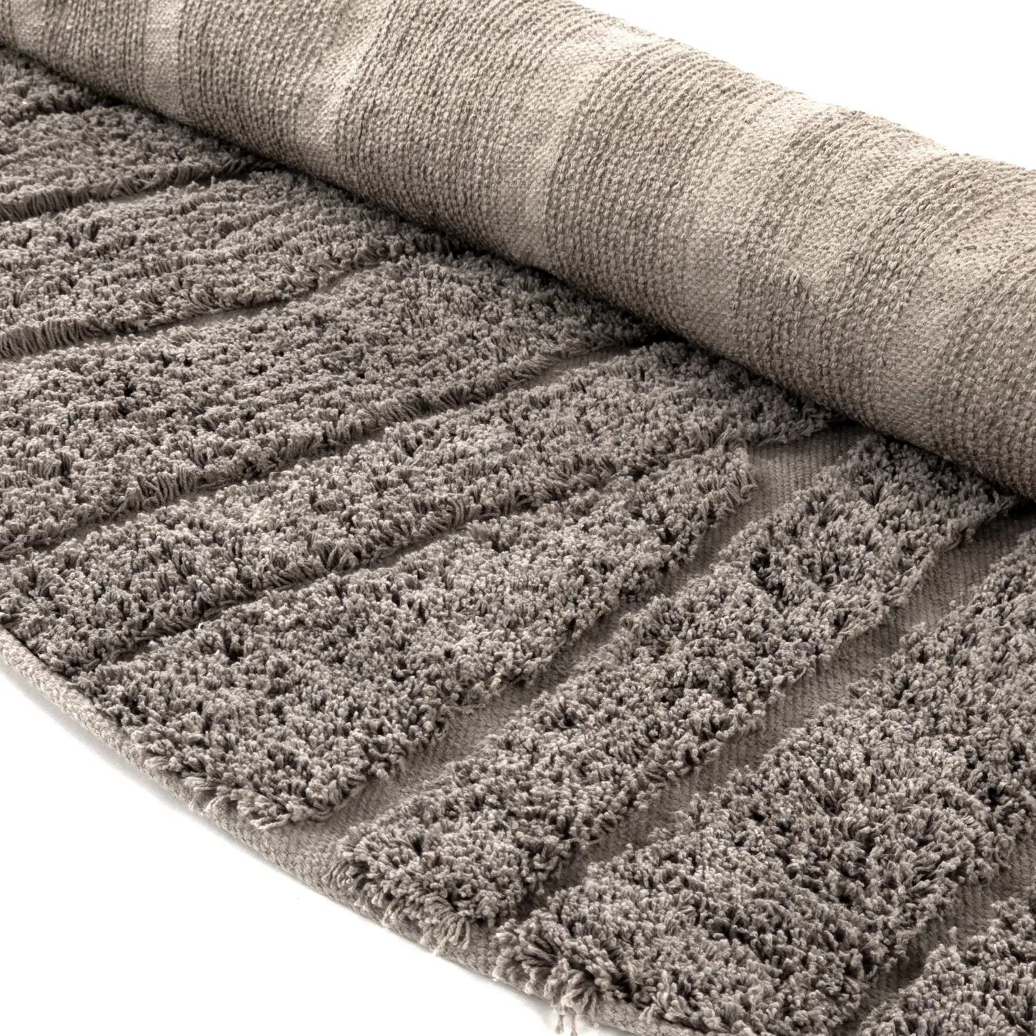 Runde Teppiche - Farley Natural Cotton Shaggy (taupe)