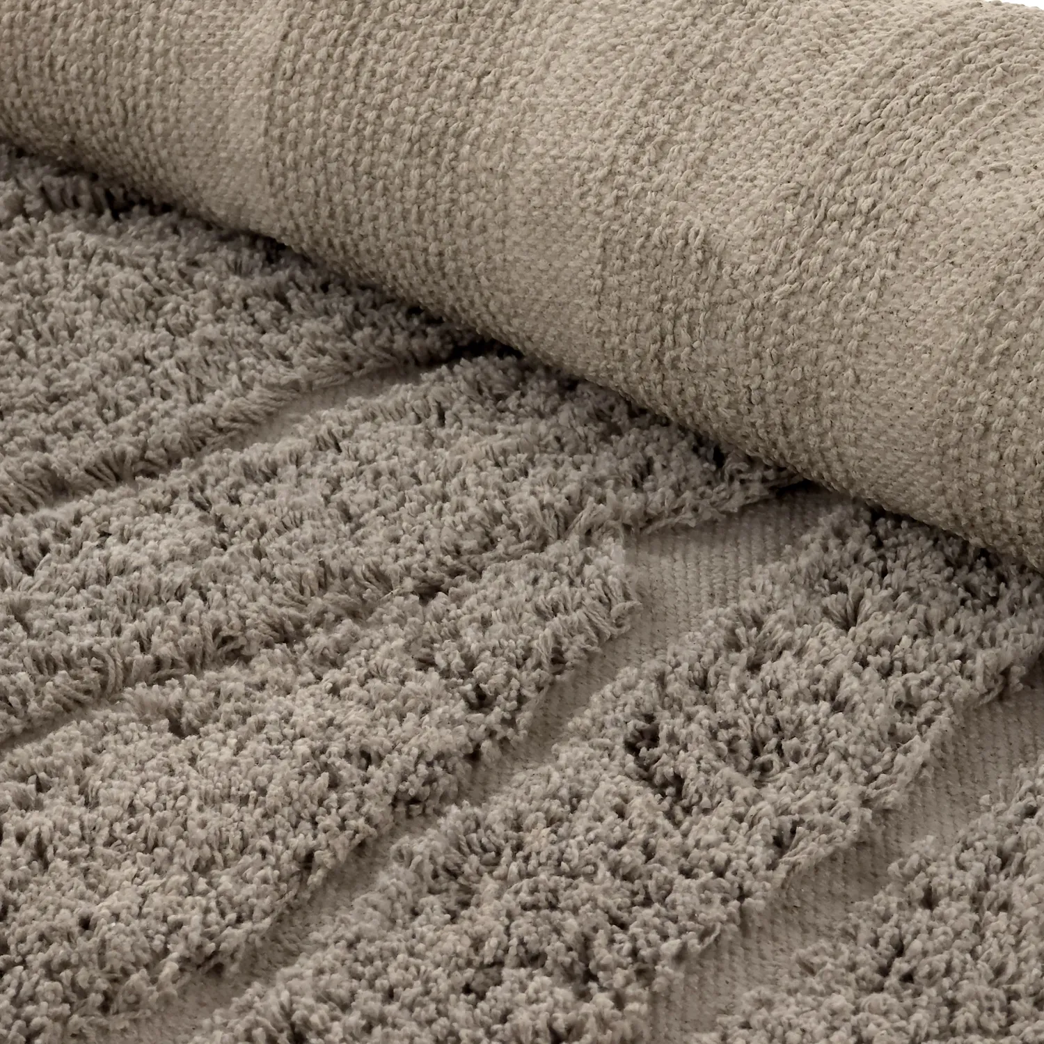 Runde Teppiche - Farley Natural Cotton Shaggy (taupe)