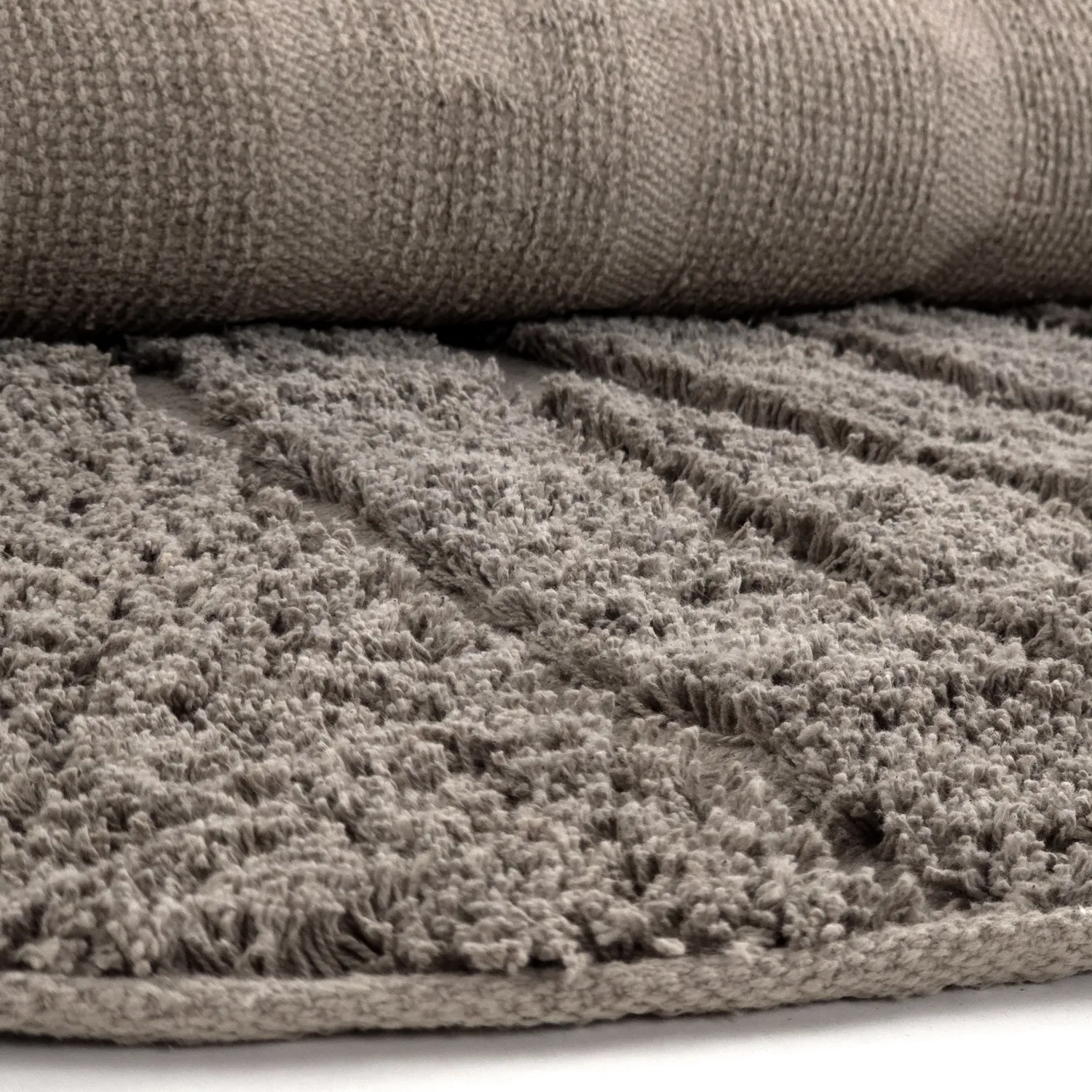 Runde Teppiche - Farley Natural Cotton Shaggy (taupe)