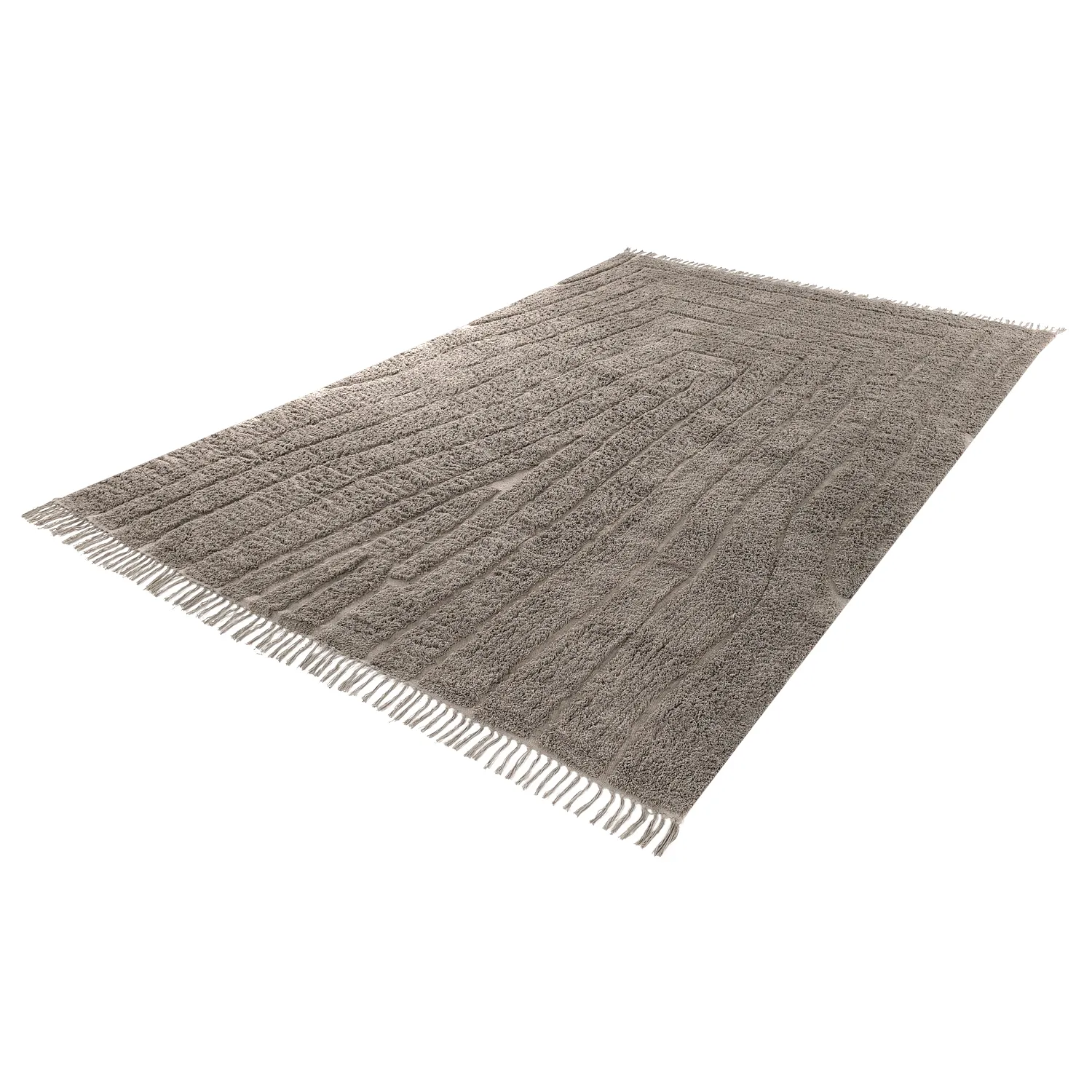 Tapis à poils longs - Farley Natural Cotton Shaggy (taupe)