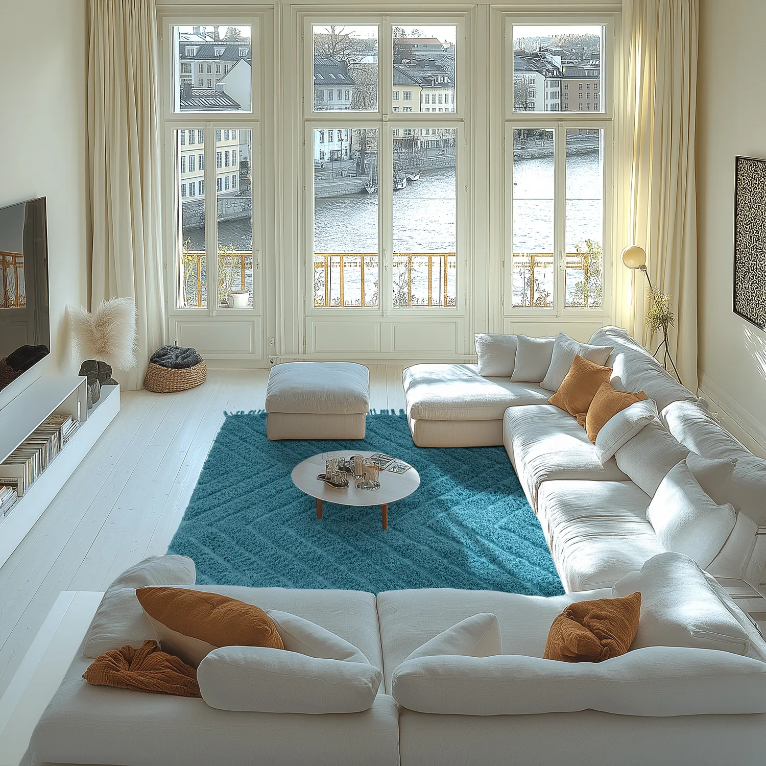 Hochflorteppiche - Farley Natural Cotton Shaggy (türkis)