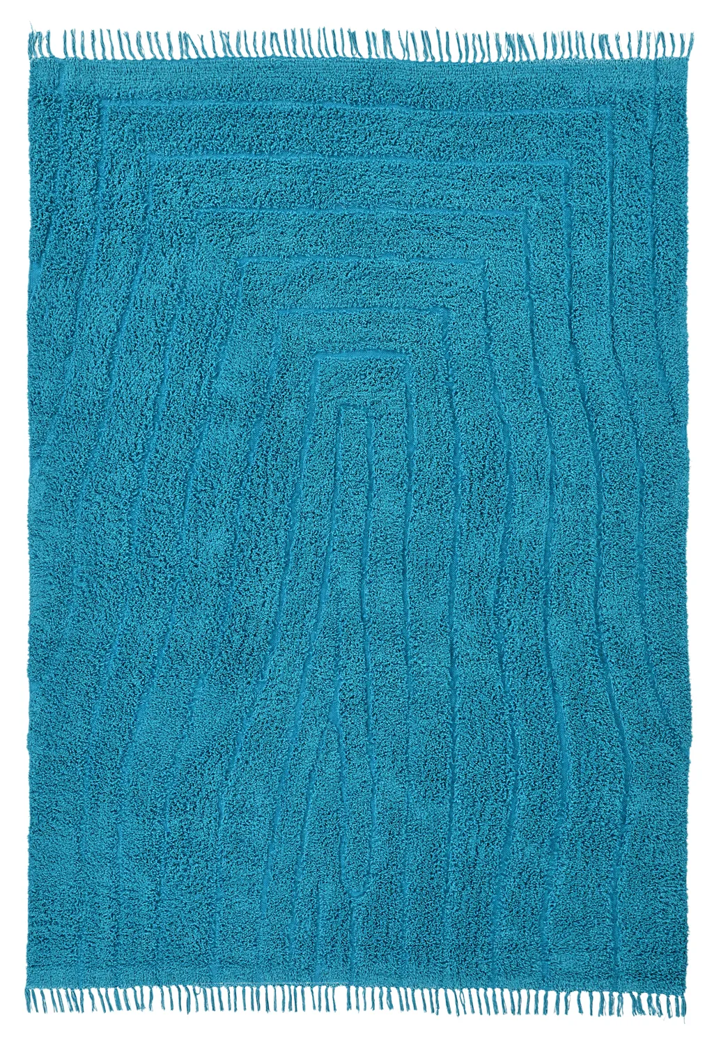 Hochflorteppiche - Farley Natural Cotton Shaggy (türkis)