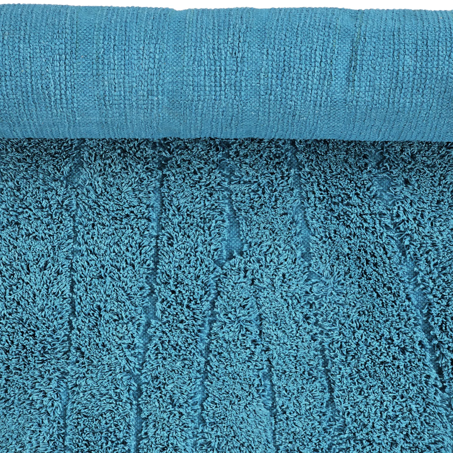 Hochflorteppiche - Farley Natural Cotton Shaggy (türkis)