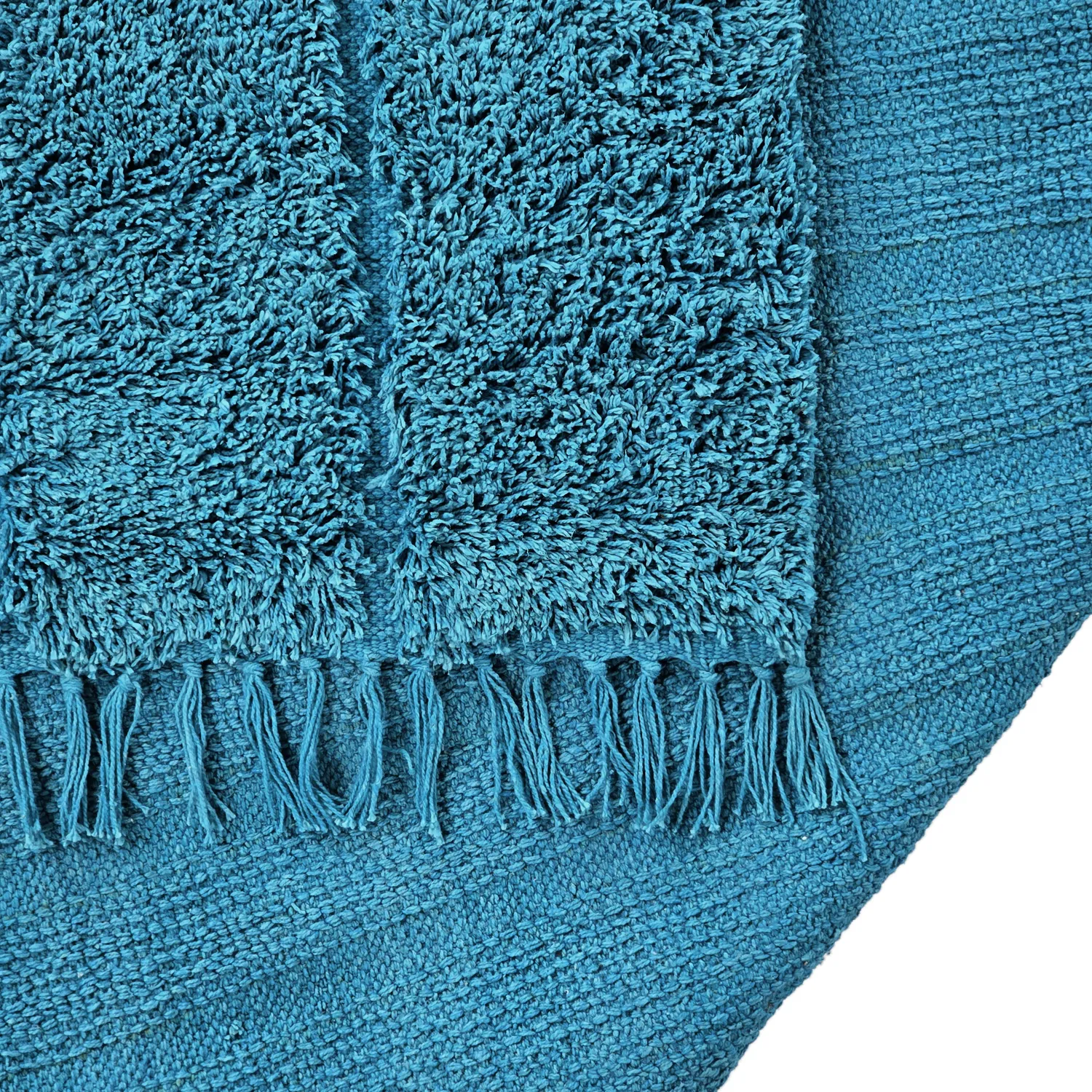 Hochflorteppiche - Farley Natural Cotton Shaggy (türkis)