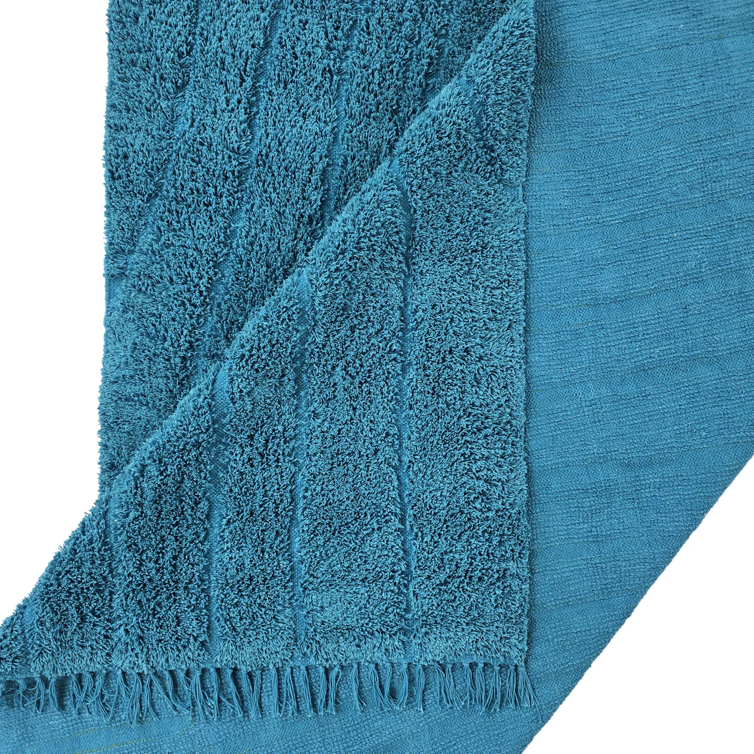 Hochflorteppiche - Farley Natural Cotton Shaggy (türkis)