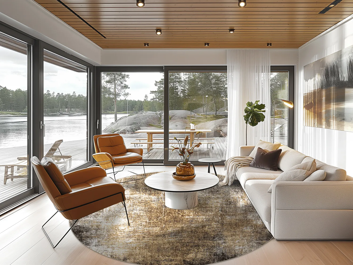 Rund Teppich - Florent (braun)