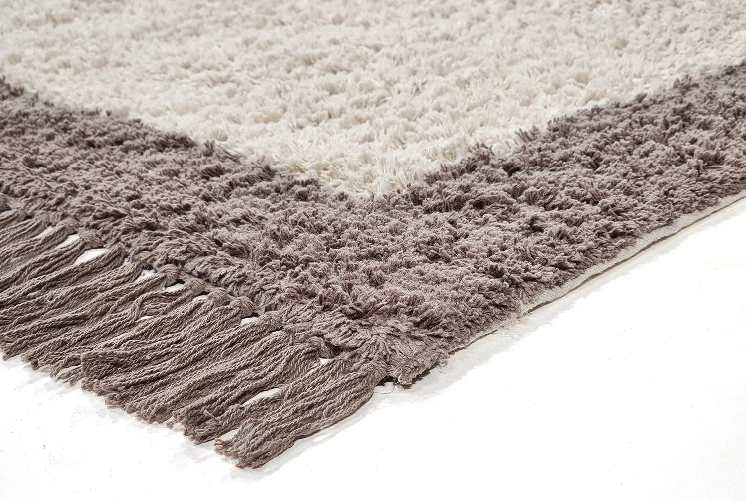 Hochflorteppiche - Galliano Natural Cotton Shaggy (cremefarben/braun)