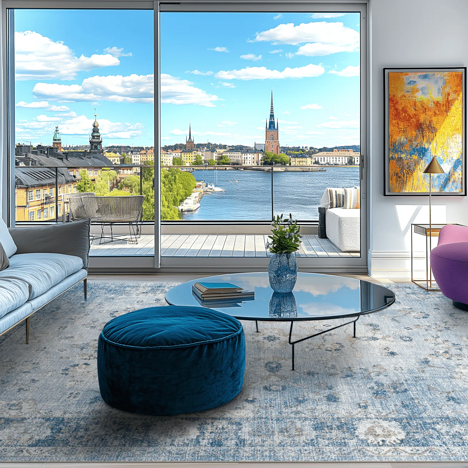 Wilton-Teppich - Gombalia (hellblau)