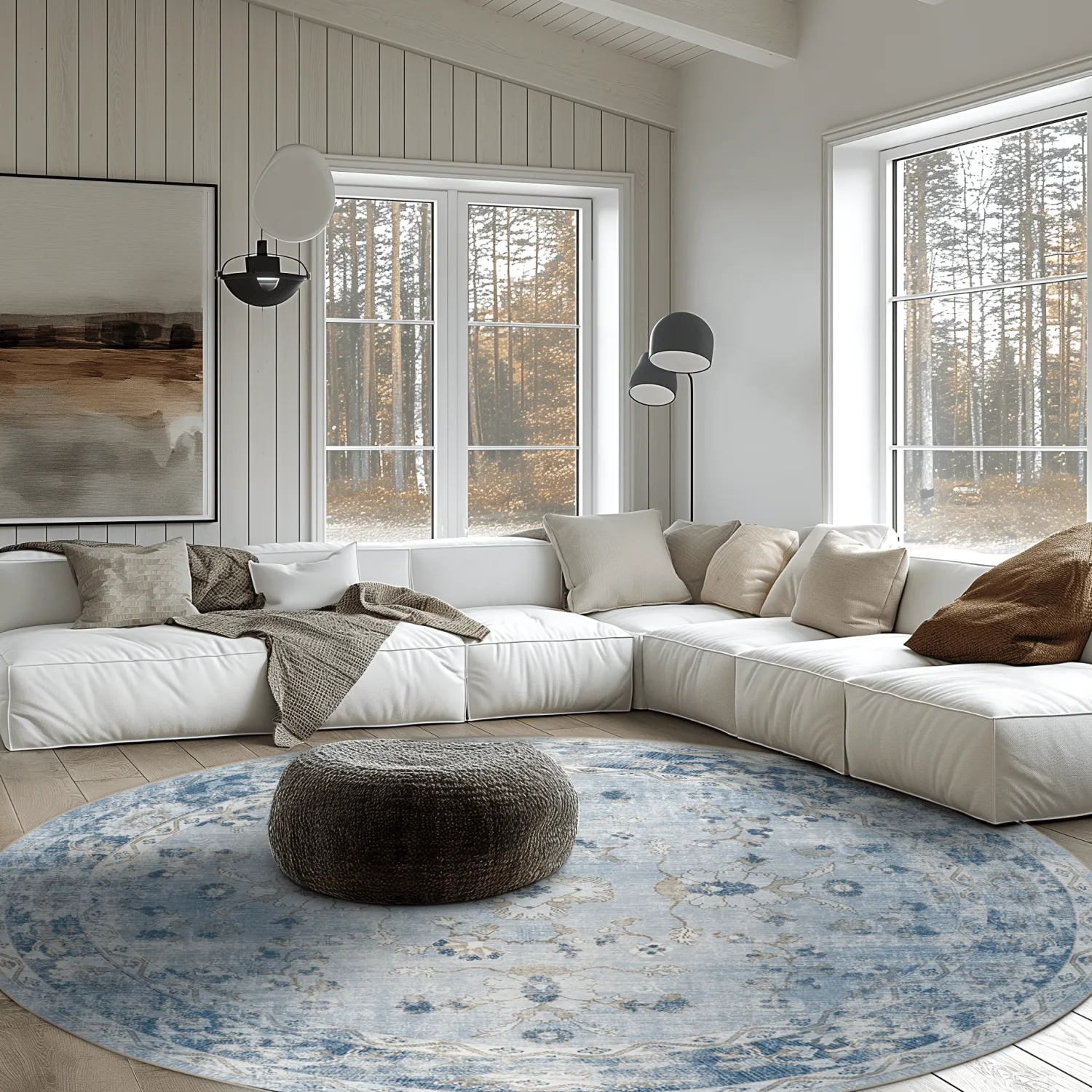 Runde Teppiche - Gombalia (hellblau)