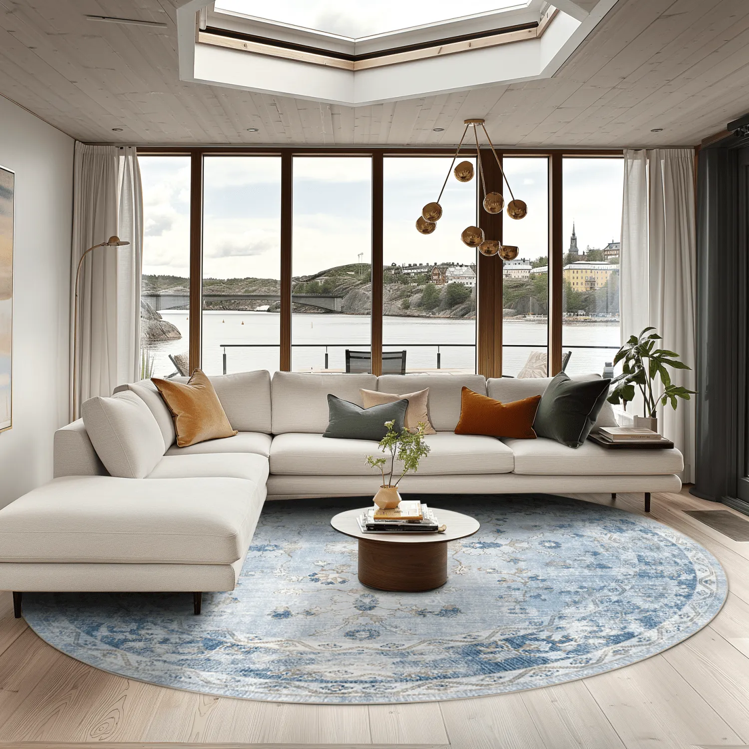 Runde Teppiche - Gombalia (hellblau)