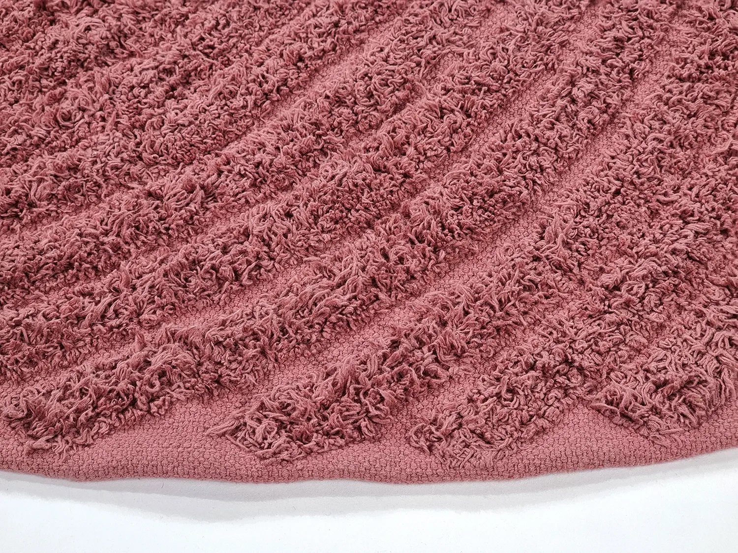 Runde Teppiche - Halo Natural Cotton Shaggy (rot)