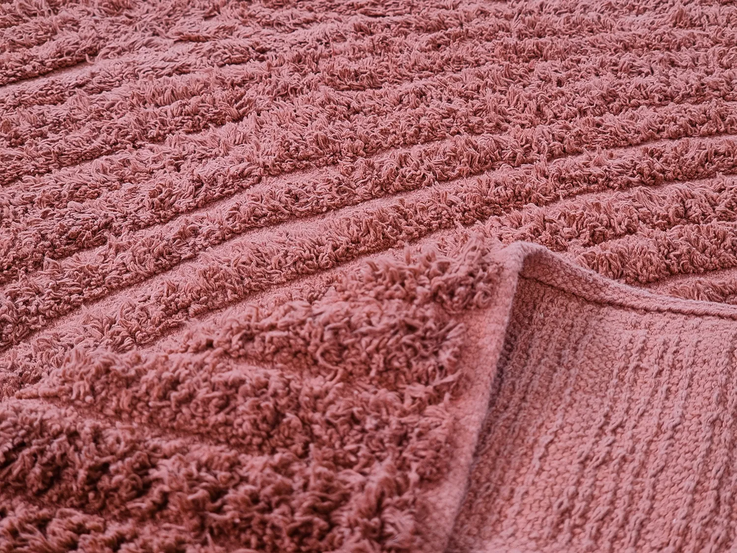 Runde Teppiche - Halo Natural Cotton Shaggy (rot)