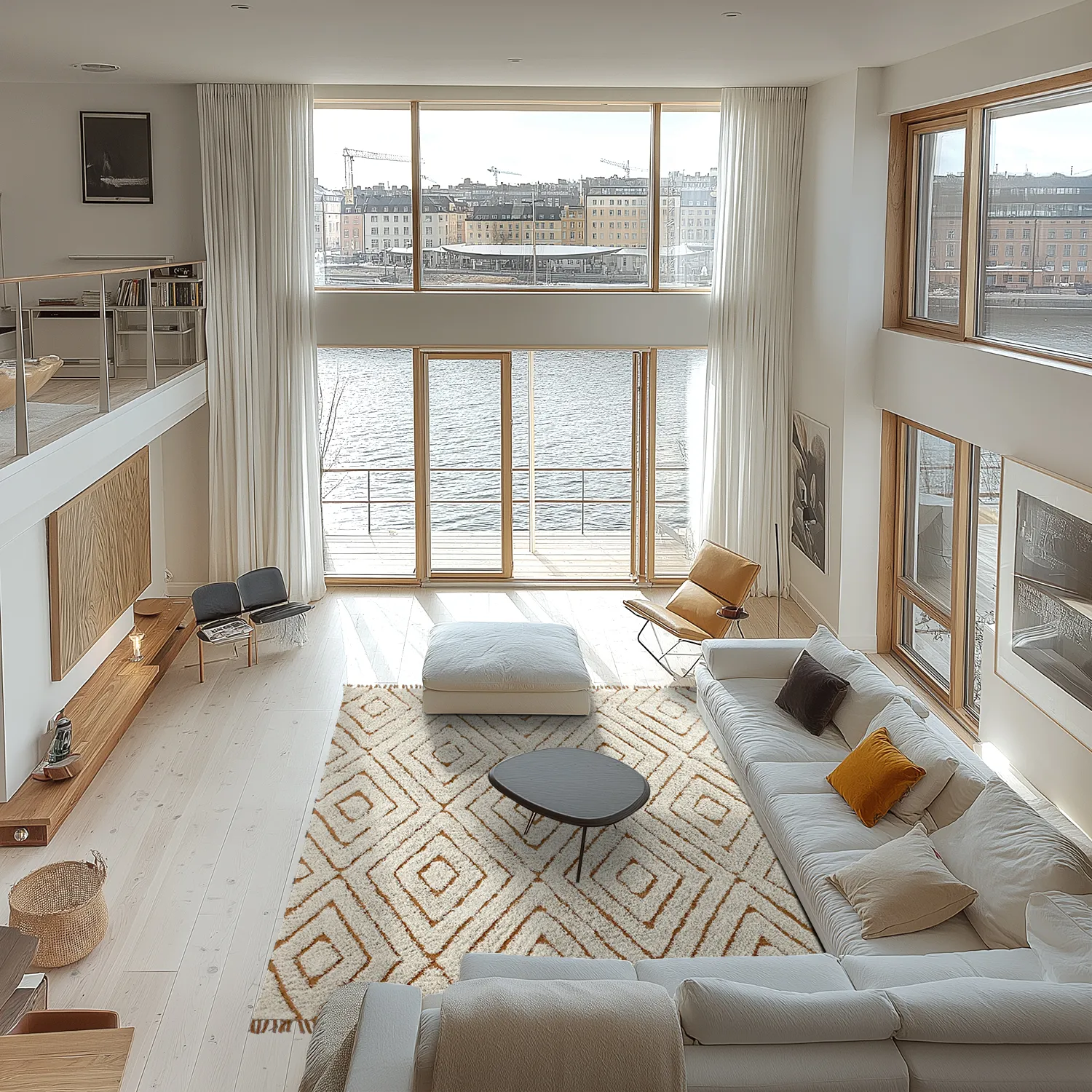 Tapis à poils longs - Holwell Natural Cotton Shaggy (umazano bela/rjava)