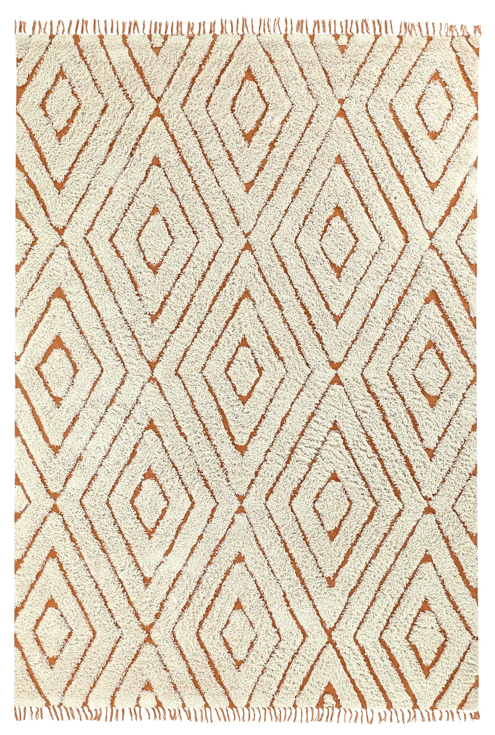 Tapis à poils longs - Holwell Natural Cotton Shaggy (umazano bela/rjava)