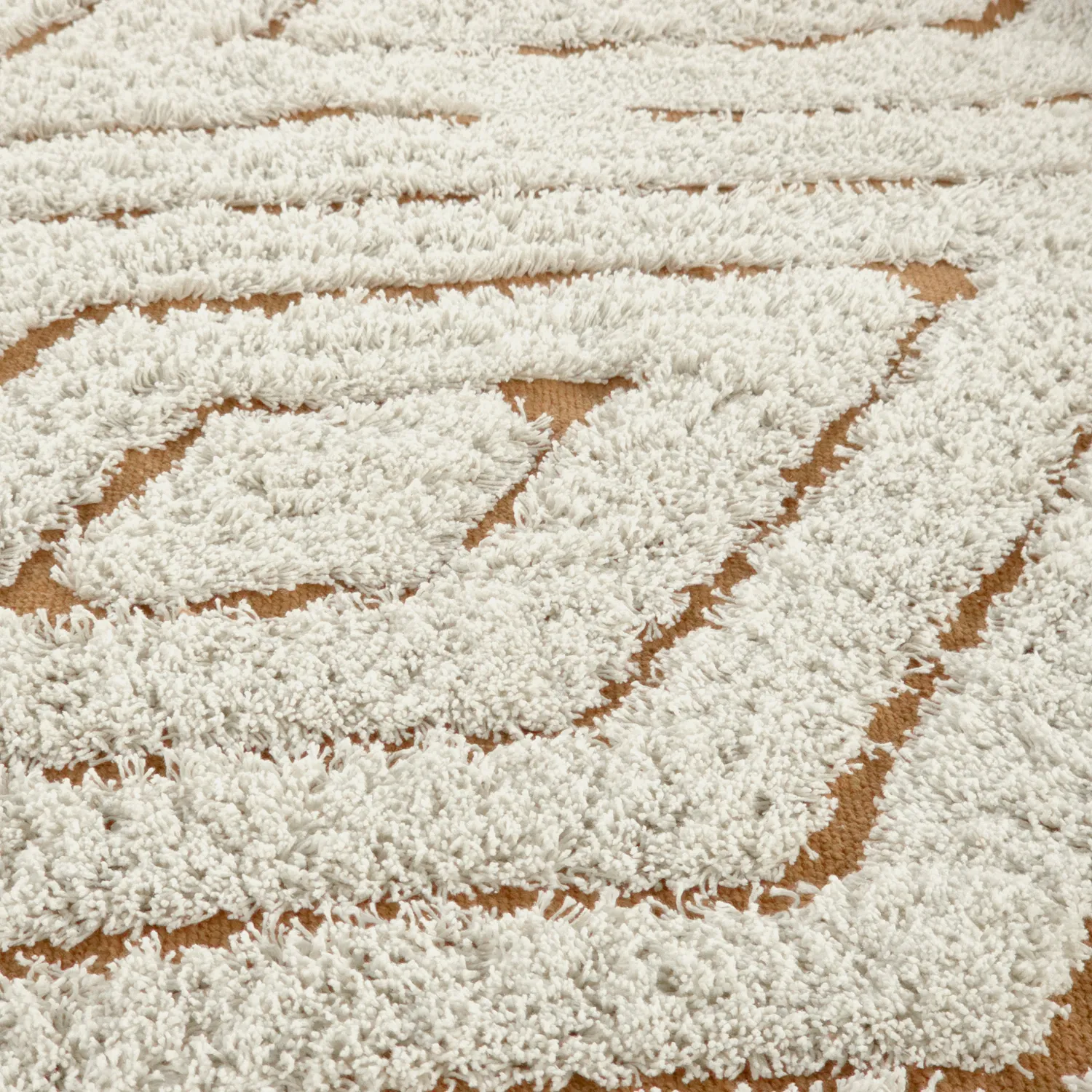 Tapis à poils longs - Holwell Natural Cotton Shaggy (umazano bela/rjava)