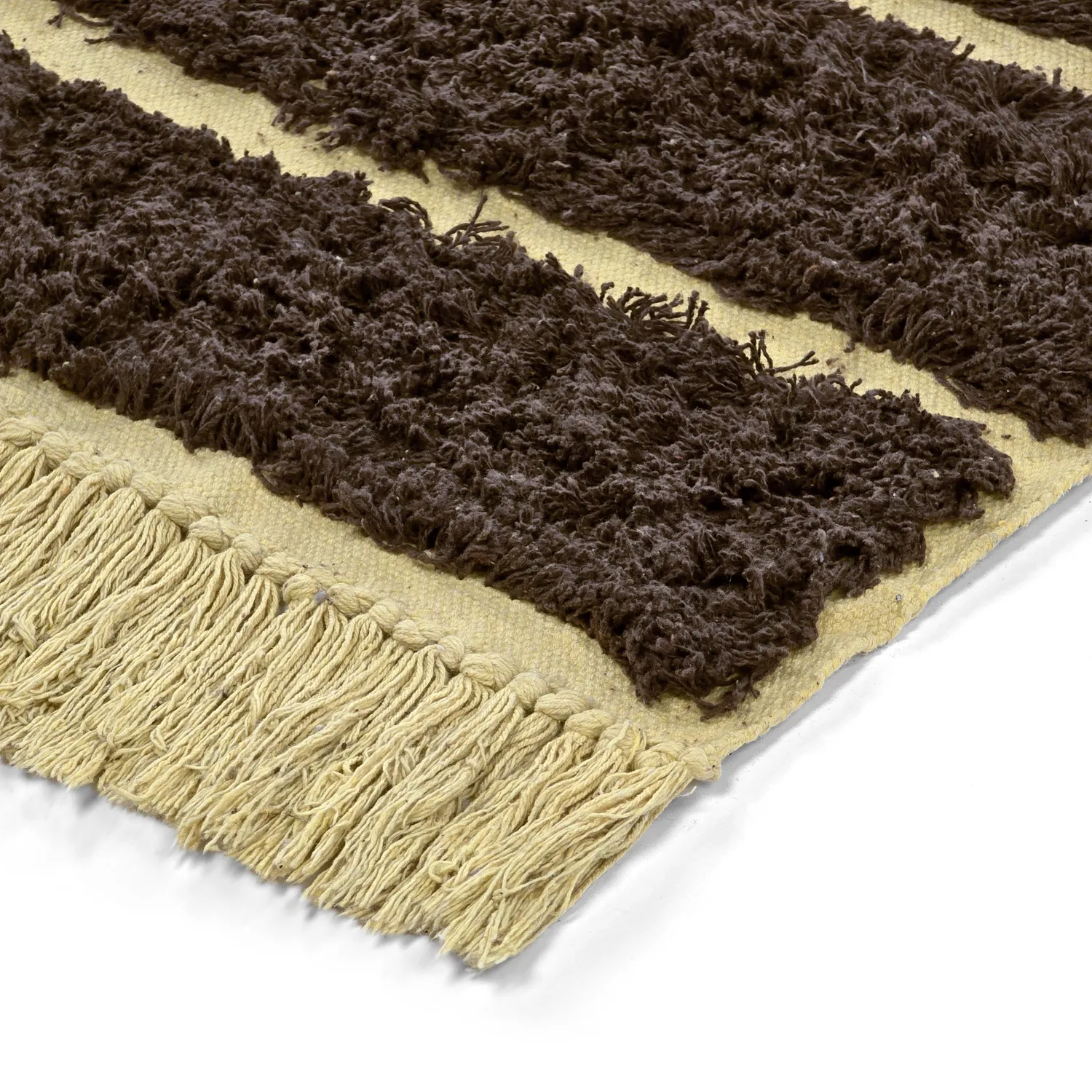 Hochflorteppiche - Ikara Natural Cotton Shaggy (braun)