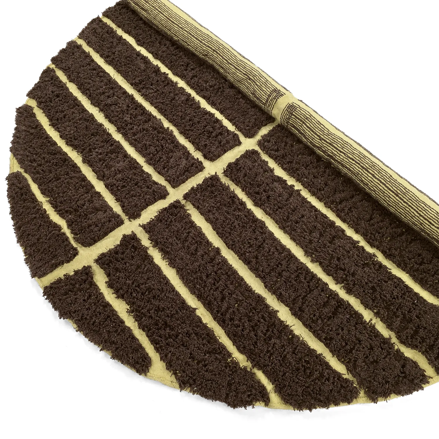 Rund Teppich - Ikara Natural Cotton Shaggy (braun)
