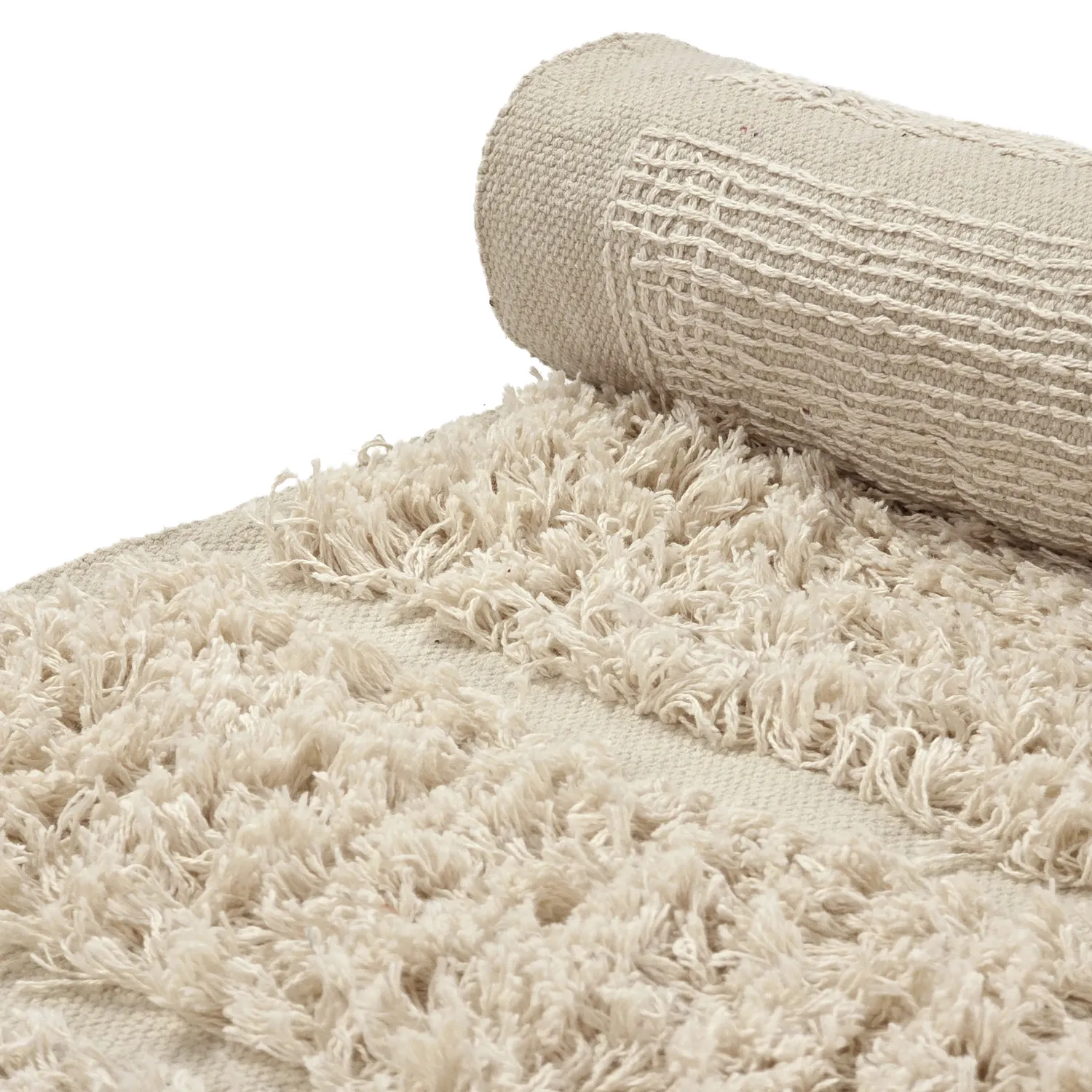Hochflorteppiche - Ikara Natural Cotton Shaggy (creme)