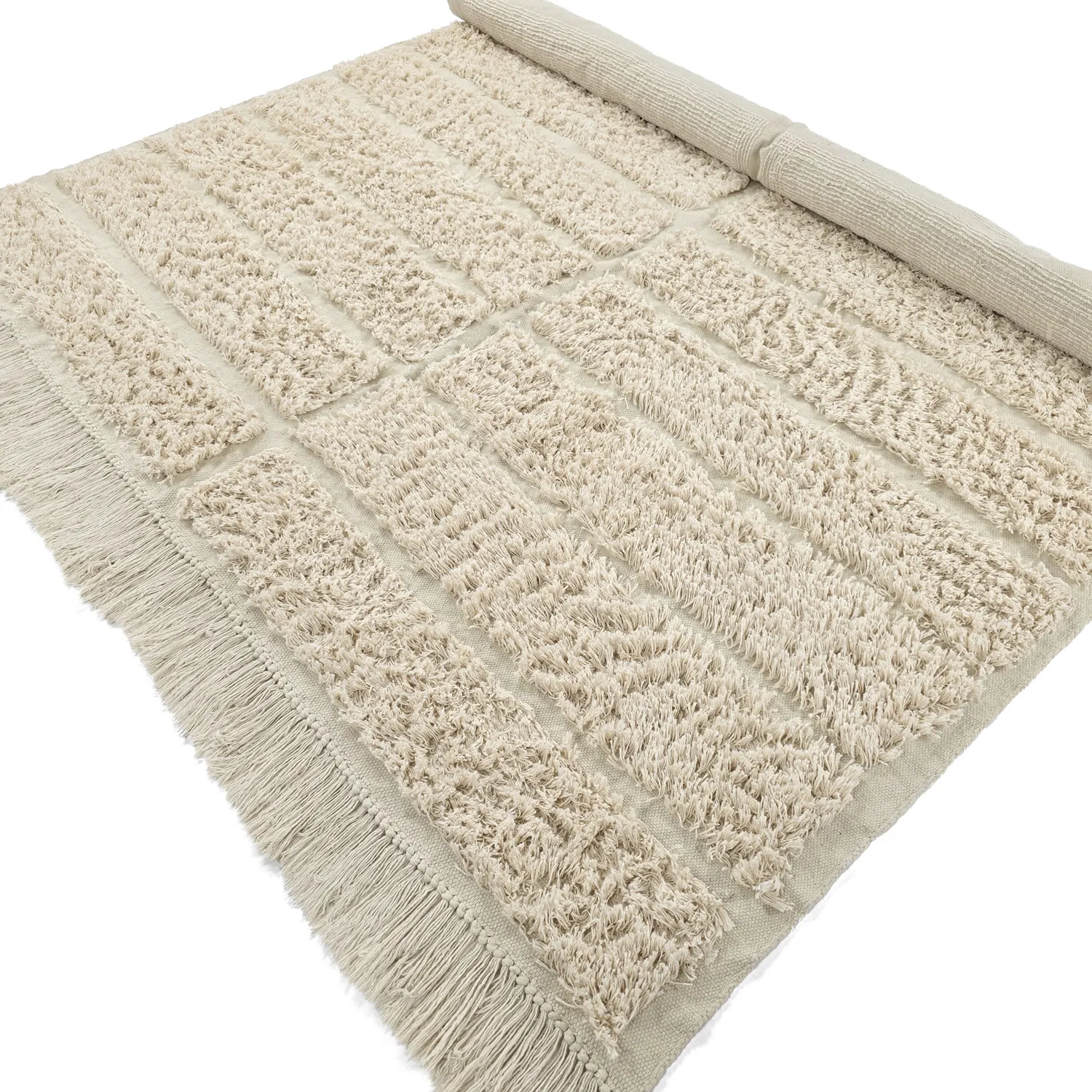 Hochflorteppiche - Ikara Natural Cotton Shaggy (creme)