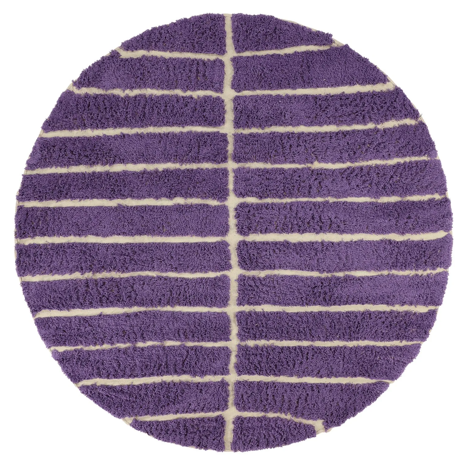 Rund Teppich - Ikara Natural Cotton Shaggy (lila)